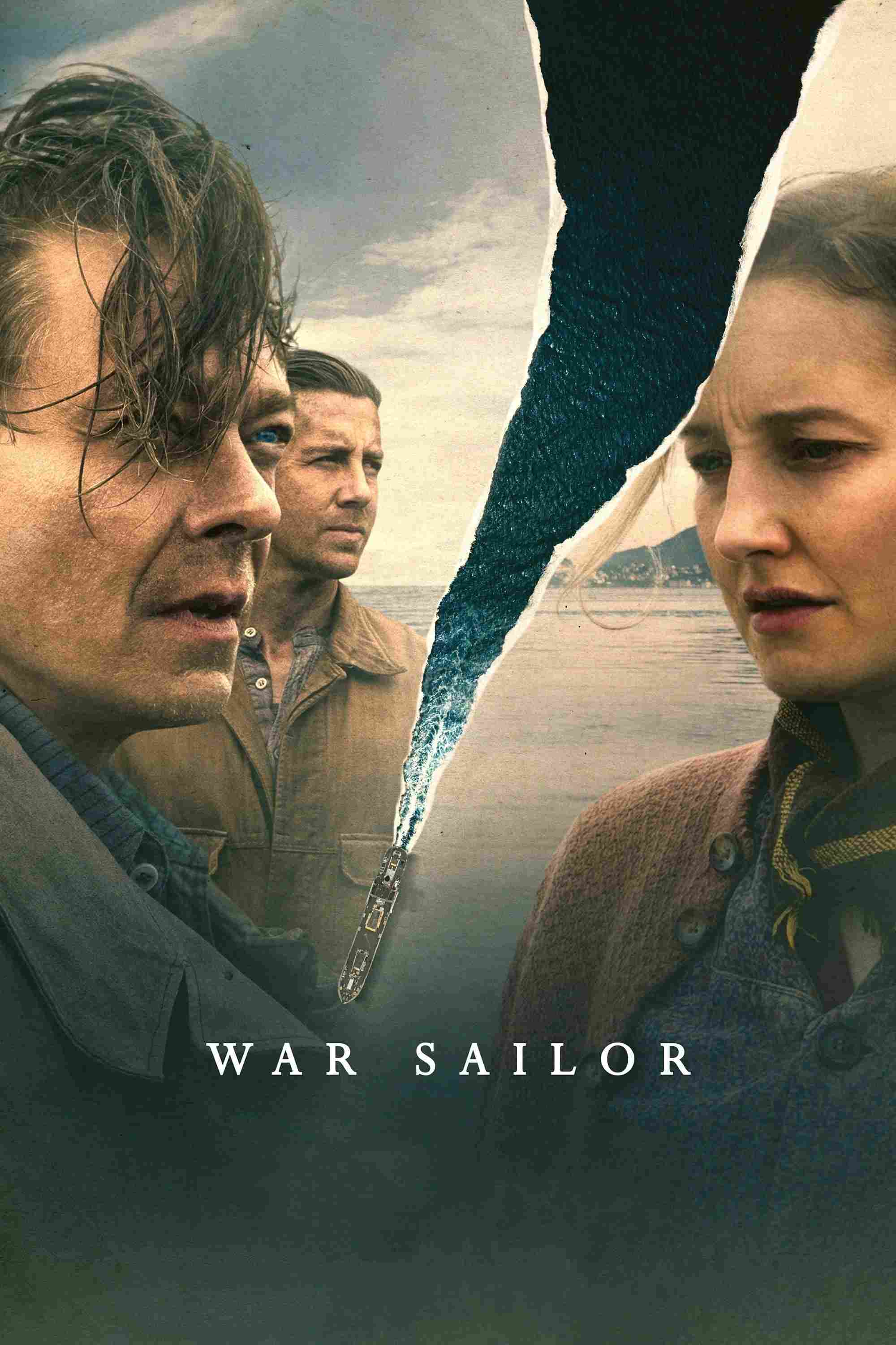 Poster chính thức của phim Phim Tâm Lý "Thủy Thủ Trong Chiến Loạn" (War Sailor - 2023), với sự tham gia của diễn viên Kristoffer Joner và Ine Marie Wilmann.