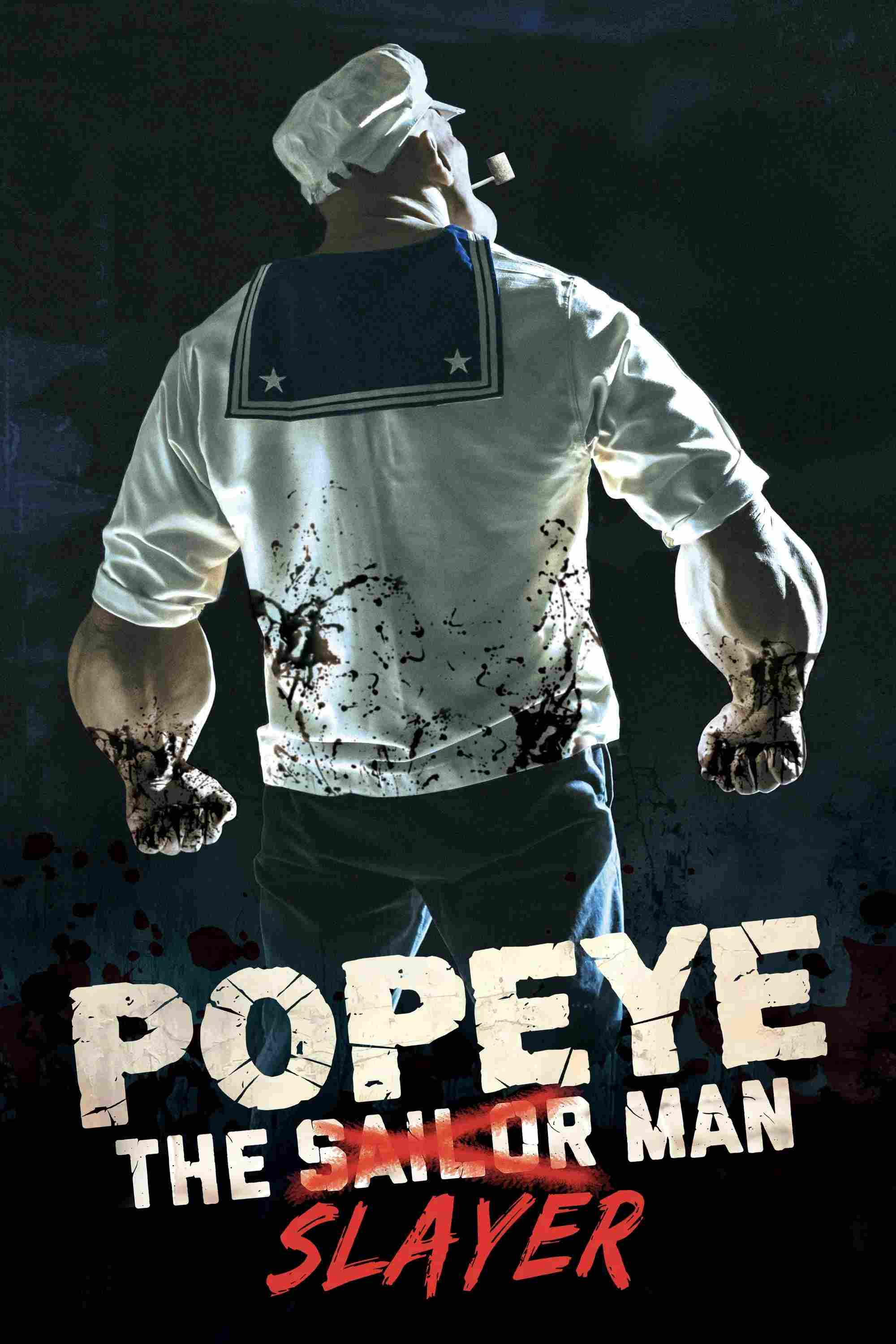 Poster chính thức của phim Phim Kinh Dị "Thuyền Trưởng Popeye" (Popeye the Slayer Man - 2025), với sự tham gia của diễn viên Sean Michael Conway và Elena Juliano.