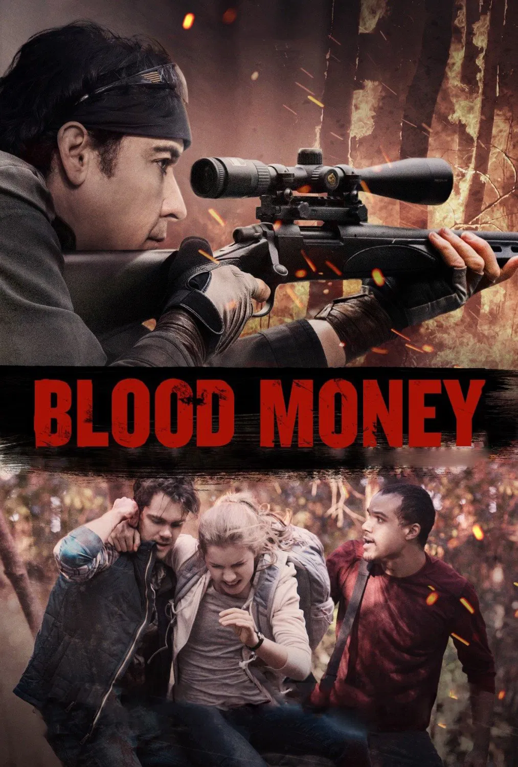 Poster chính thức của phim Phim Giật Gân, Phim Tâm Lý "Tiền Bẩn" (Blood Money - 2017), với sự tham gia của diễn viên John Cusack và Willa Fitzgerald.