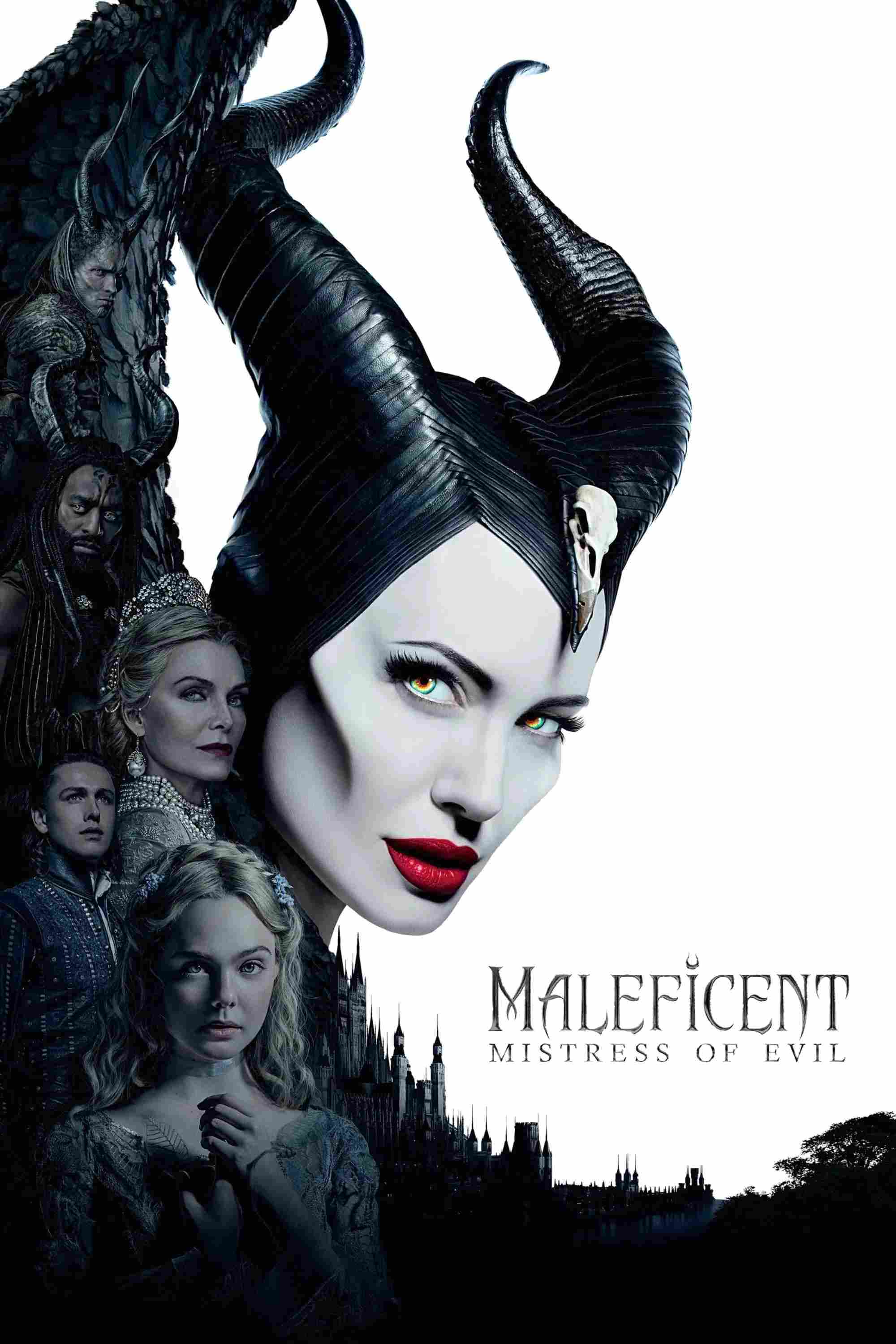 Poster chính thức của phim Phim Gia Đình, Phim Giả Tượng "Tiên Hắc Ám 2" (Maleficent: Mistress of Evil - 2019), với sự tham gia của diễn viên Angelina Jolie và Elle Fanning.