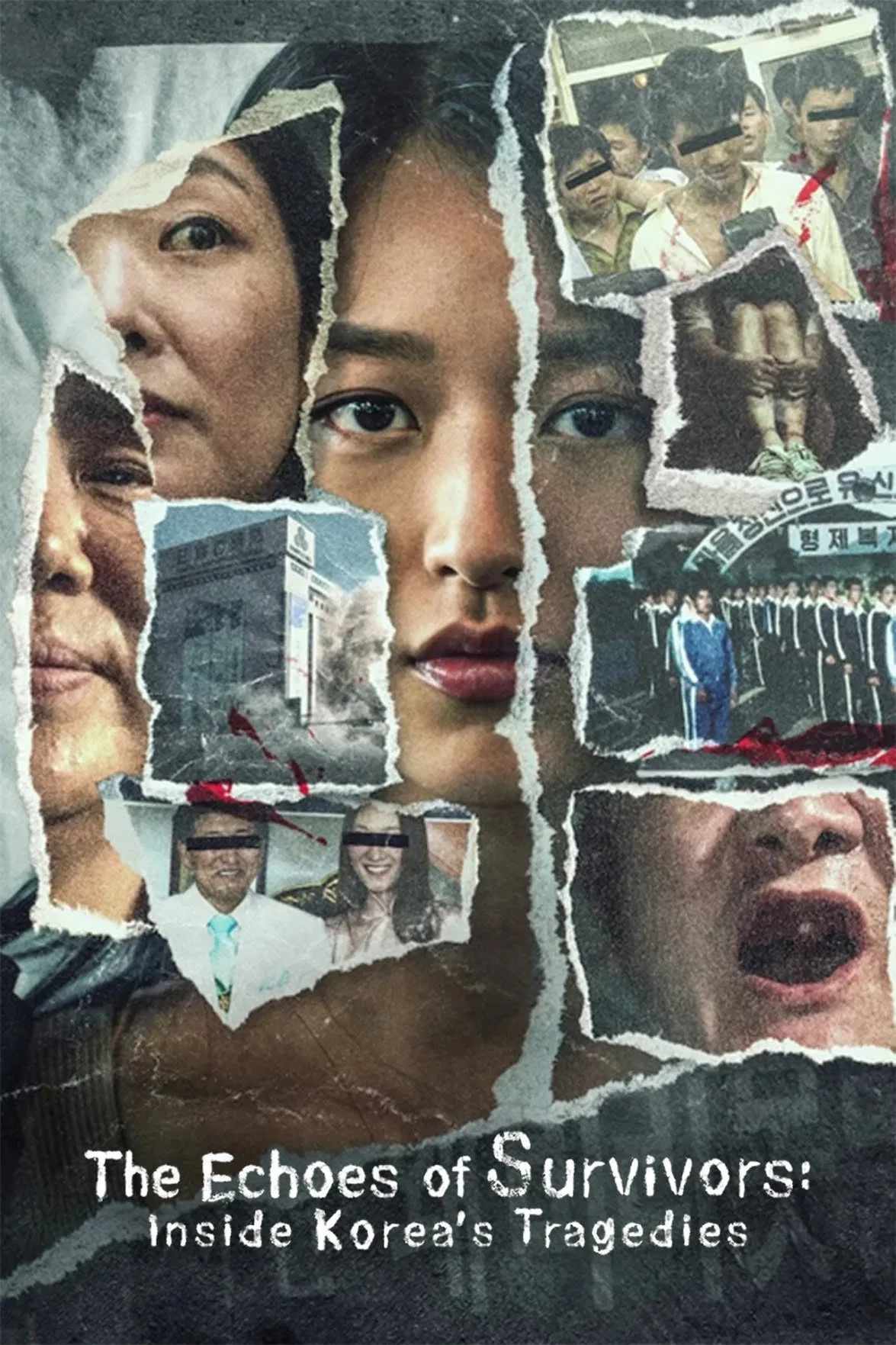 Poster chính thức của phim Phim Tài Liệu, Phim Chiến Tranh & Chính Trị "Tiếng Vọng Của Người Sống Sót: Thảm Án Tại Hàn Quốc" (The Echoes of Survivors: Inside Korea's Tragedies - 2025).
