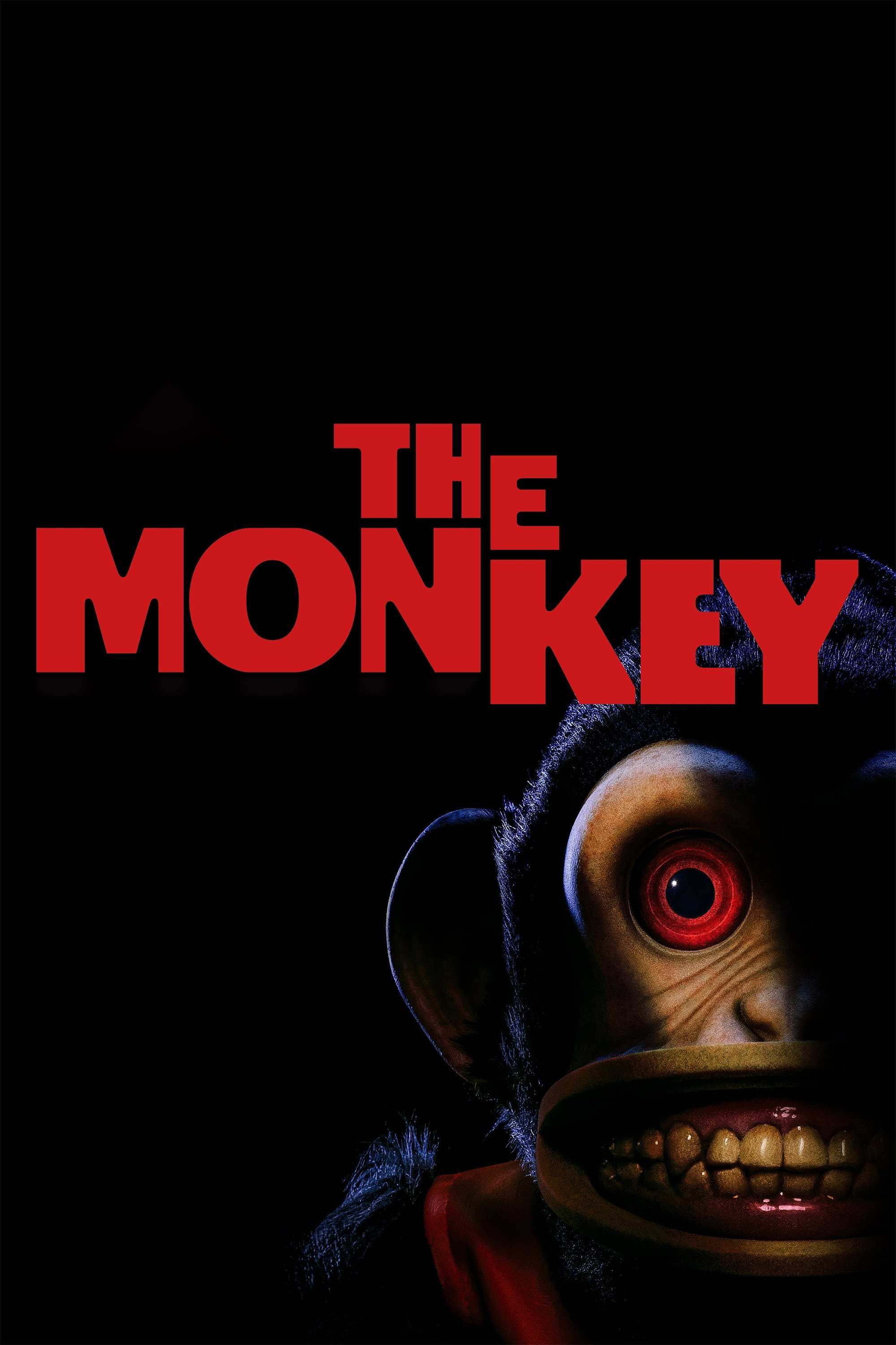 Poster chính thức của phim Phim Kinh Dị, Phim Hài "Tiếng Vọng Kinh Hoàng" (The Monkey - 2025), với sự tham gia của diễn viên Theo James và Tatiana Maslany.