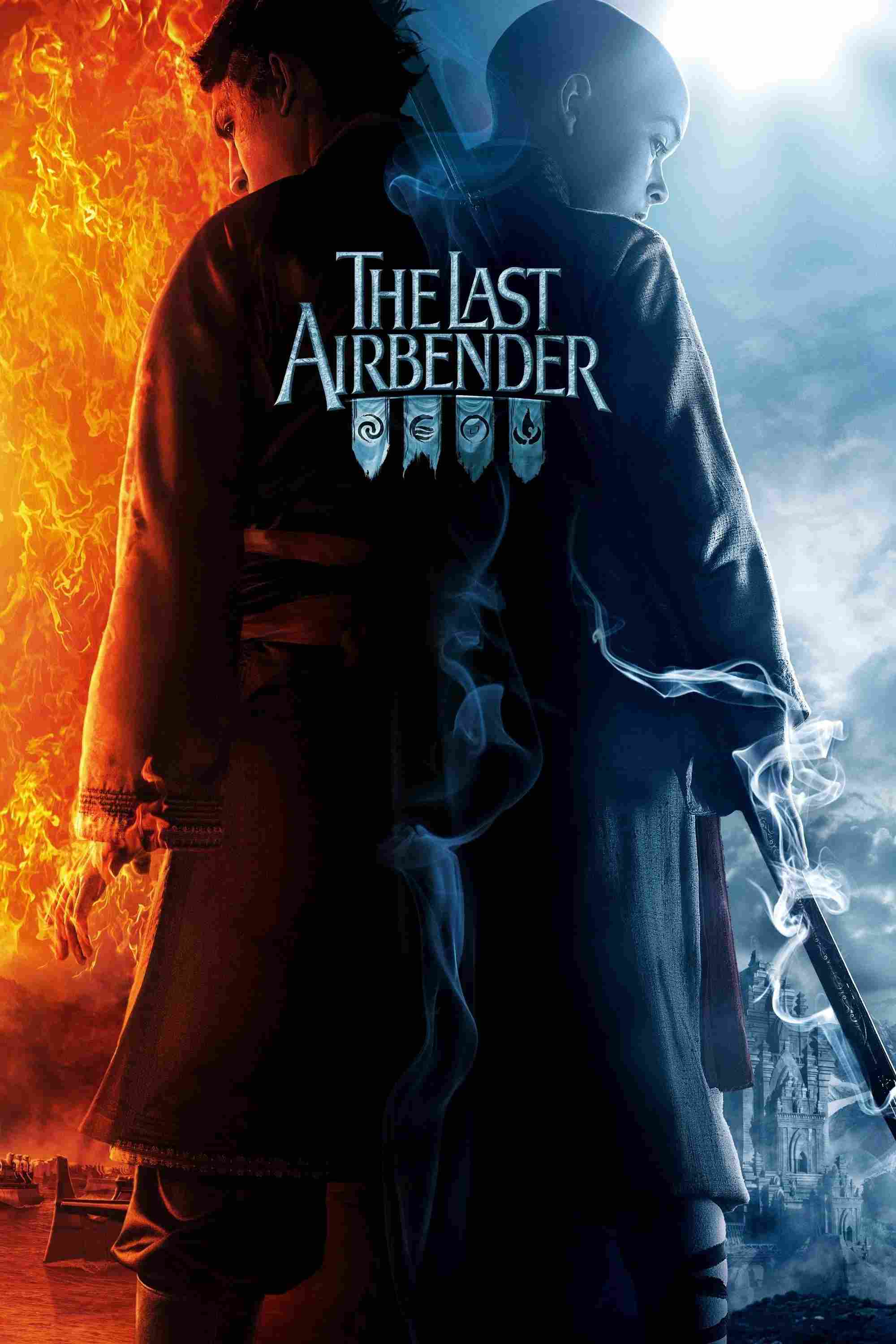 Poster chính thức của phim Phim Hành Động, Phim Phiêu Lưu "Tiết Khí Sư Cuối Cùng" (The Last Airbender - 2010), với sự tham gia của diễn viên Noah Ringer và Dev Patel.