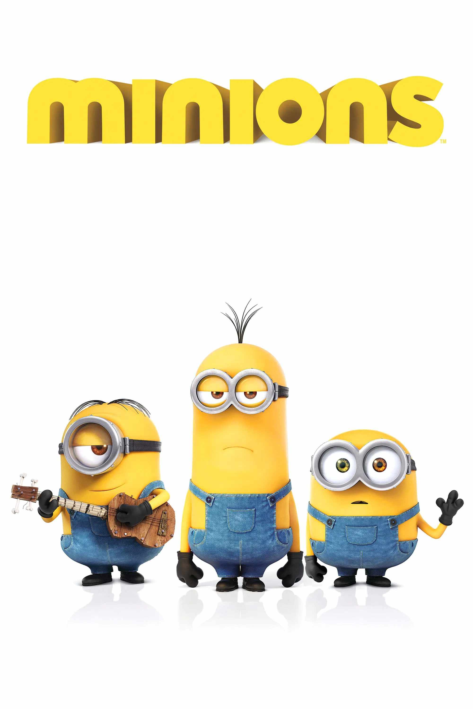 Poster chính thức của phim Phim Gia Đình, Phim Hoạt Hình "Tiểu Quái Da Vàng" (Minions - 2015), với sự tham gia của diễn viên Sandra Bullock và Jon Hamm.