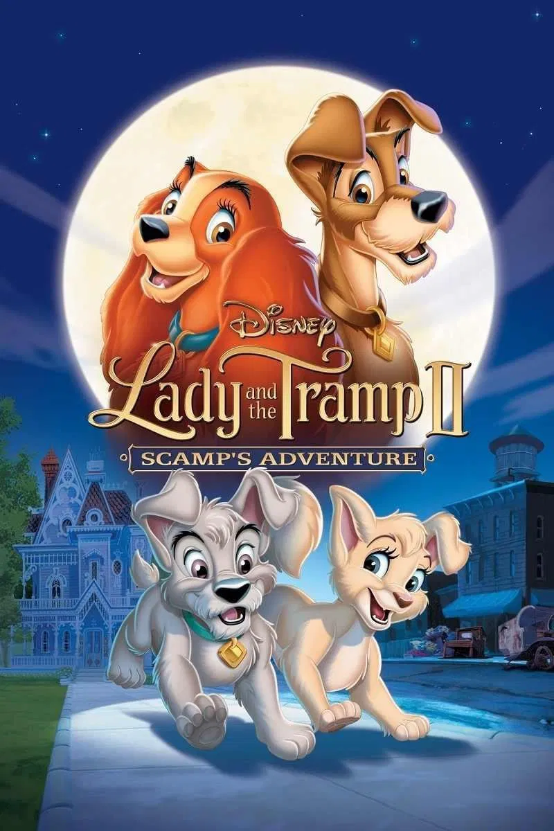 Poster chính thức của phim Phim Gia Đình, Phim Hoạt Hình "Tiểu Thư Và Chàng Lang Thang 2" (Lady and the Tramp II: Scamp's Adventure - 2001), với sự tham gia của diễn viên Scott Wolf và Alyssa Milano.