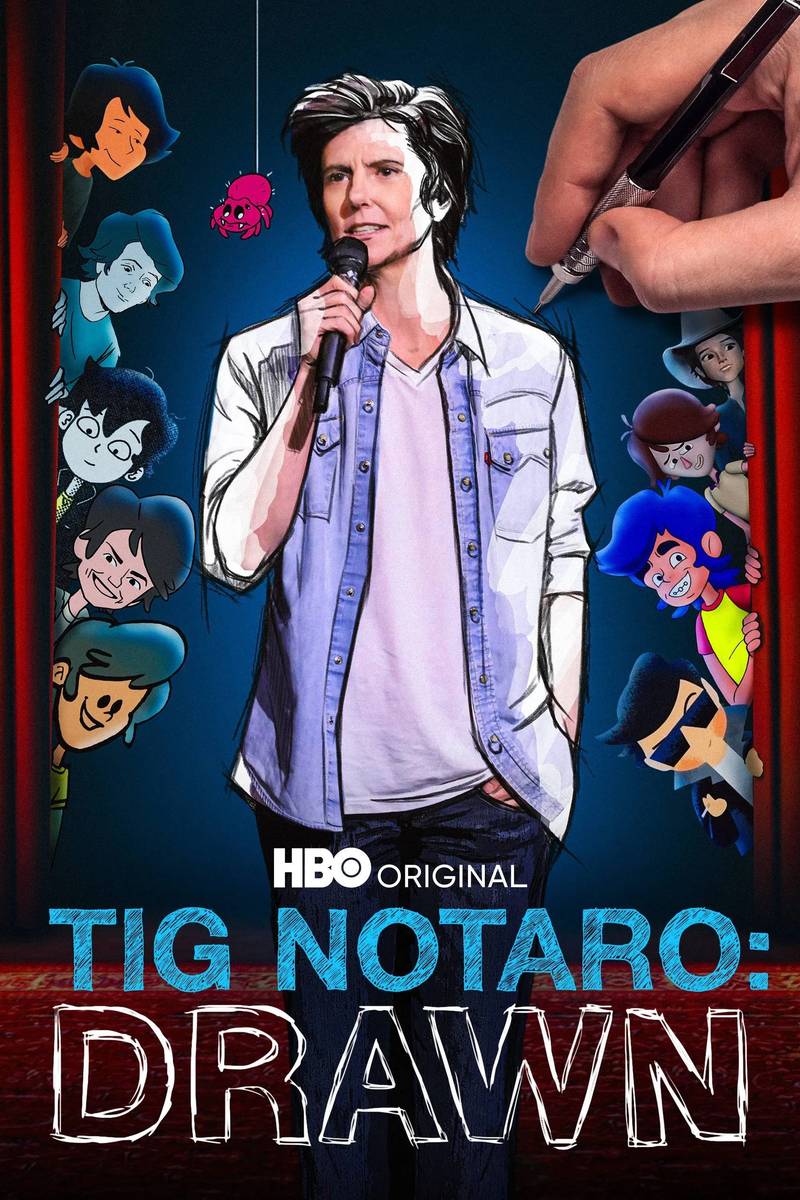 Poster chính thức của phim Phim Hài, Phim Hoạt Hình "Tig Notaro: Hoạt Họa" (Tig Notaro: Drawn - 2021), với sự tham gia của diễn viên Tig Notaro và Margaret Cho.