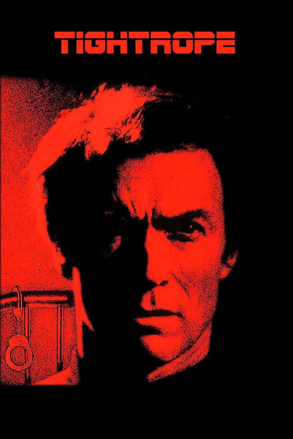 Poster chính thức của phim Phim Bí Ẩn, Phim Giật Gân "Tightrope" (Tightrope - 1984), với sự tham gia của diễn viên Clint Eastwood và Geneviève Bujold.