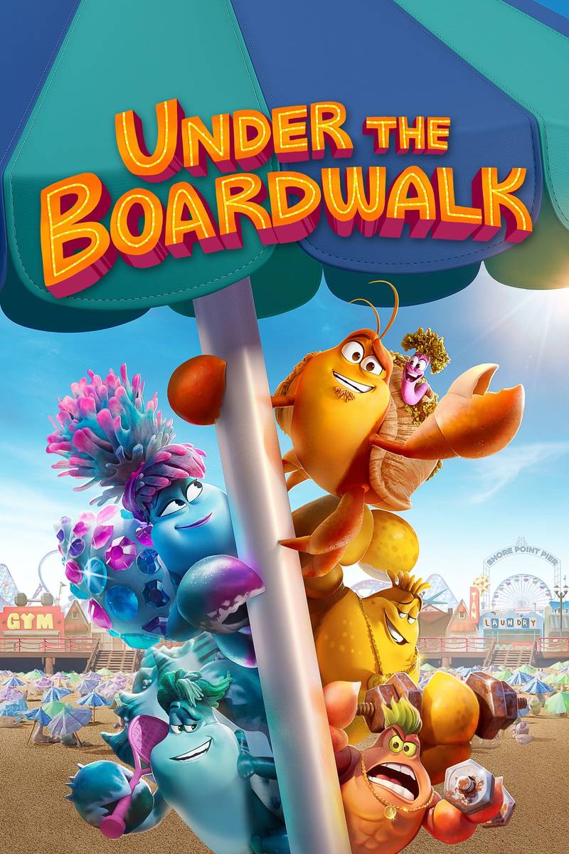 Poster chính thức của phim Phim Hoạt Hình, Phim Hài "Tìm Đường Về Nhà" (Under the Boardwalk - 2023), với sự tham gia của diễn viên Michael Cera và Keke Palmer.