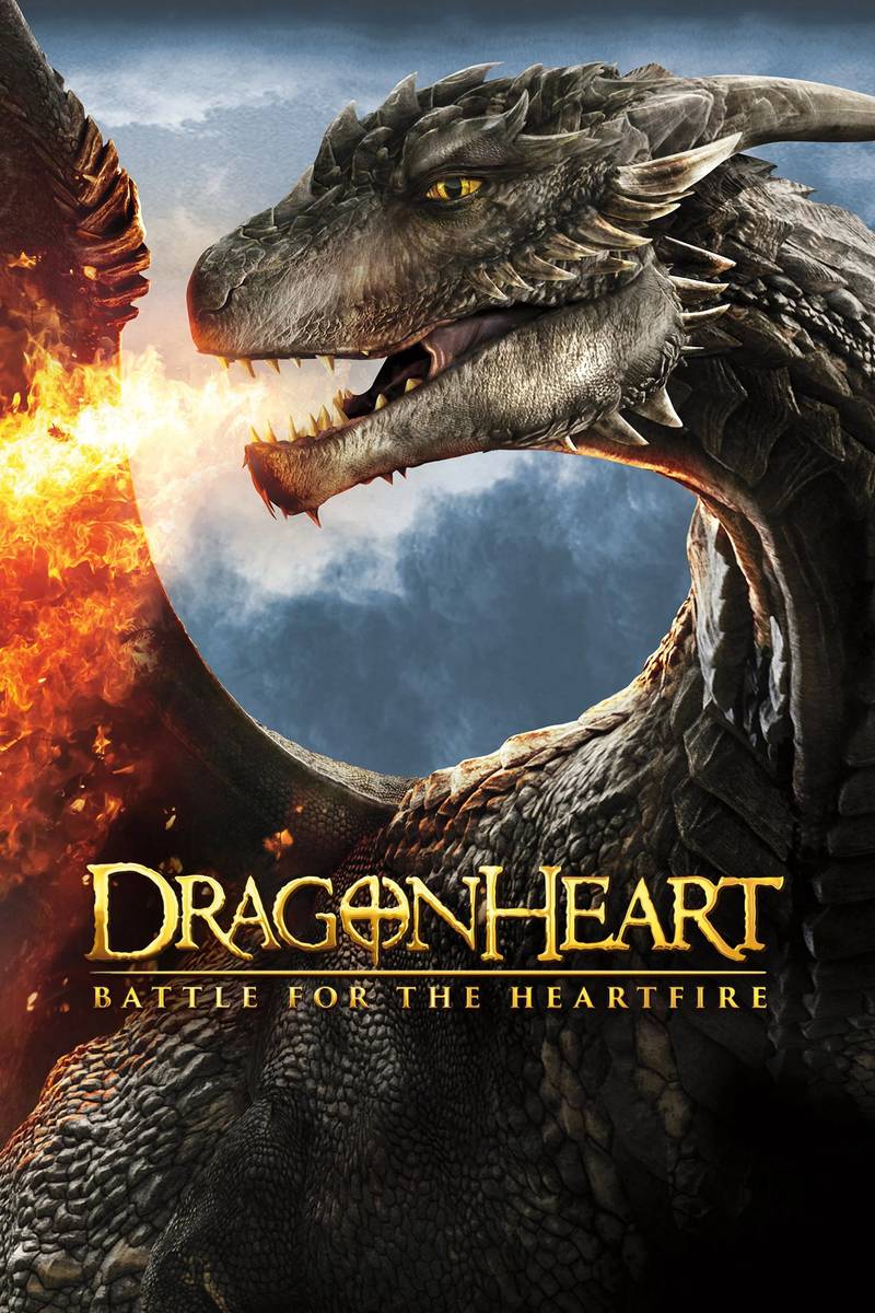 Poster chính thức của phim Phim Giả Tượng, Phim Phiêu Lưu "Tim Rồng 4: Tâm Hỏa Chiến" (Dragonheart: Battle for the Heartfire - 2017), với sự tham gia của diễn viên Marte Germaine Christensen và Patrick Stewart.