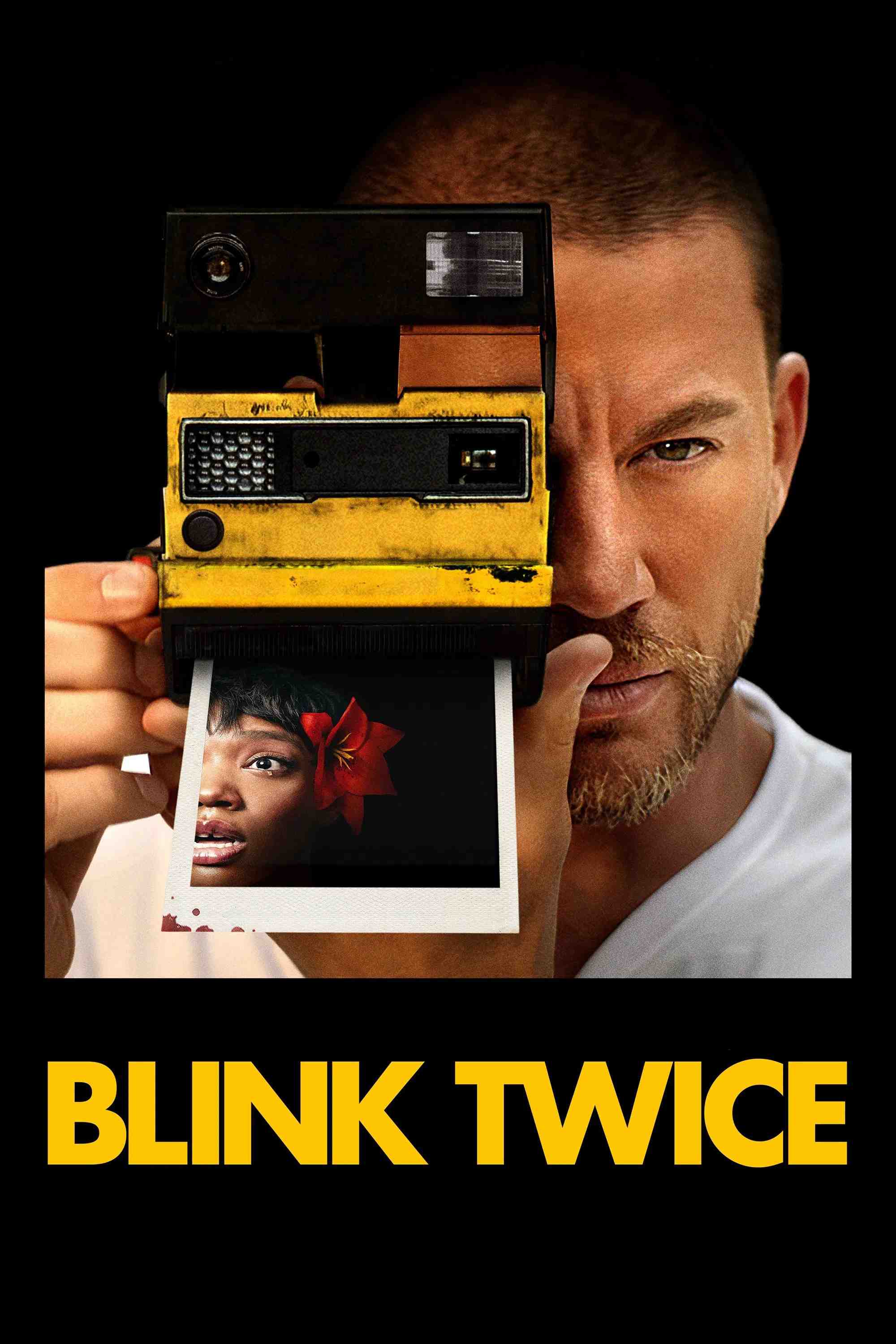 Poster chính thức của phim Phim Bí Ẩn, Phim Giật Gân "Tín Hiệu Cầu Cứu" (Blink Twice - 2024), với sự tham gia của diễn viên Naomi Ackie và Channing Tatum.