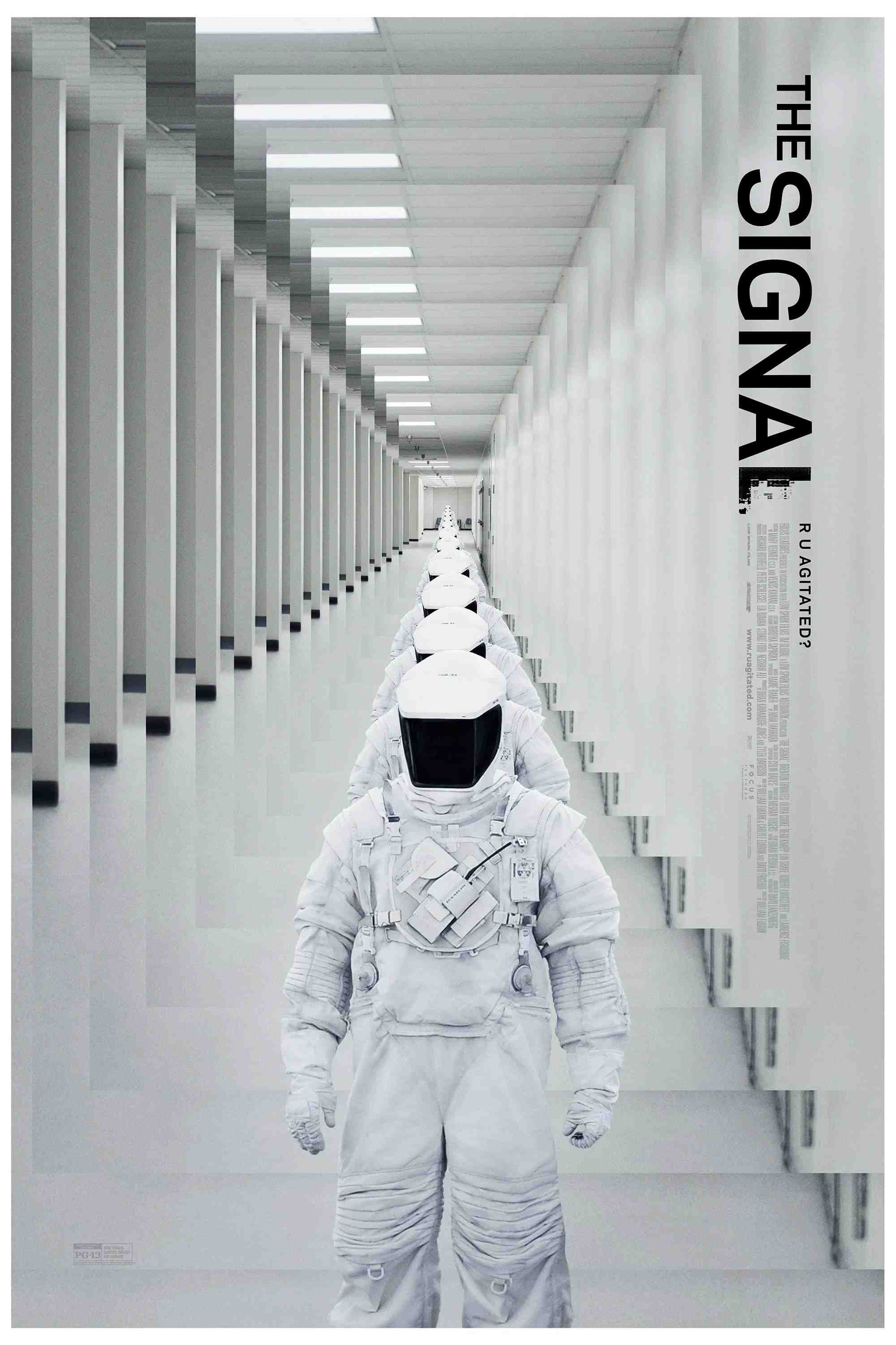 Poster chính thức của phim Phim Giật Gân, Phim Viễn Tưởng "Tín Hiệu Kích Động" (The Signal - 2014), với sự tham gia của diễn viên Brenton Thwaites và Olivia Cooke.