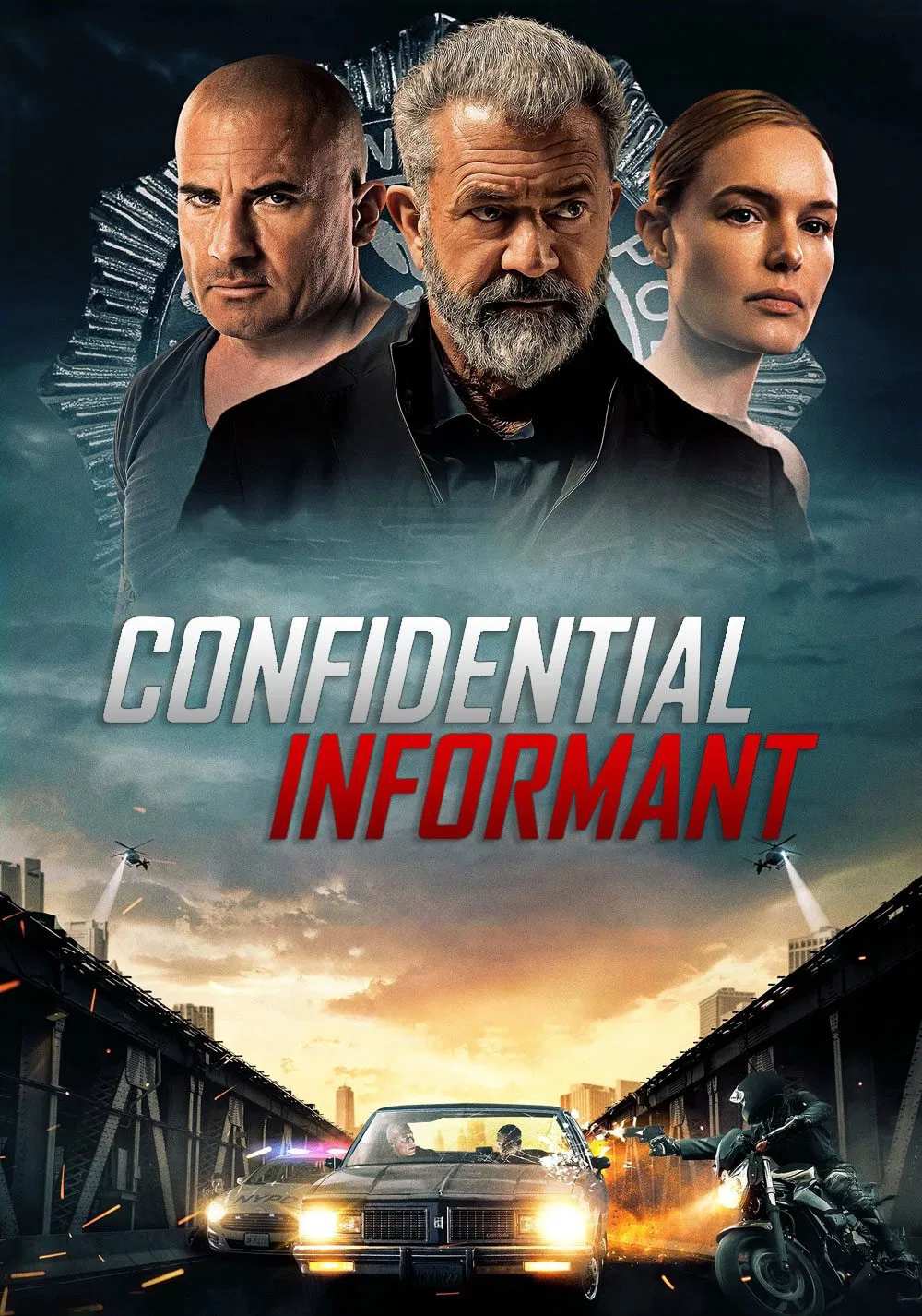 Poster chính thức của phim Phim Giật Gân, Phim Hành Động "Tình Báo" (Confidential Informant - 2023), với sự tham gia của diễn viên Dominic Purcell và Kate Bosworth.