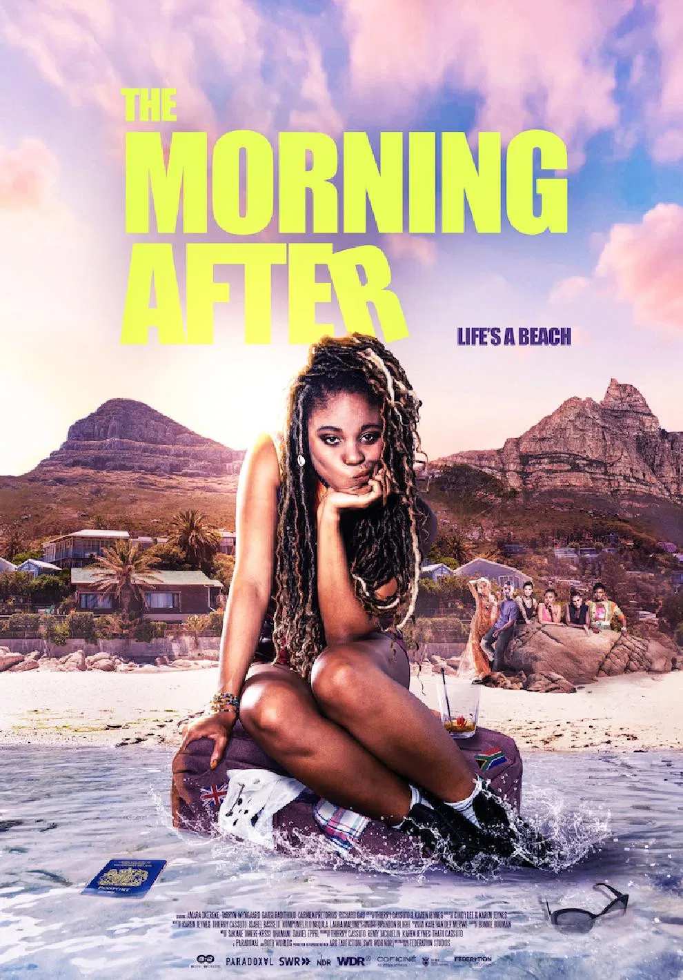 Poster chính thức của phim Phim Tâm Lý, Phim Hài "Tình một đêm" (The Morning After - 2024), với sự tham gia của diễn viên Amara Okereke và Tarryn Wyngaard.