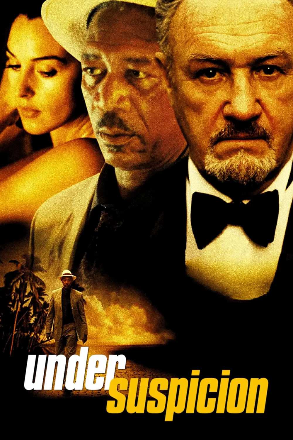 Poster chính thức của phim Phim Giật Gân, Phim Hình Sự "Tình Nghi" (Under Suspicion - 2000), với sự tham gia của diễn viên Gene Hackman và Morgan Freeman.