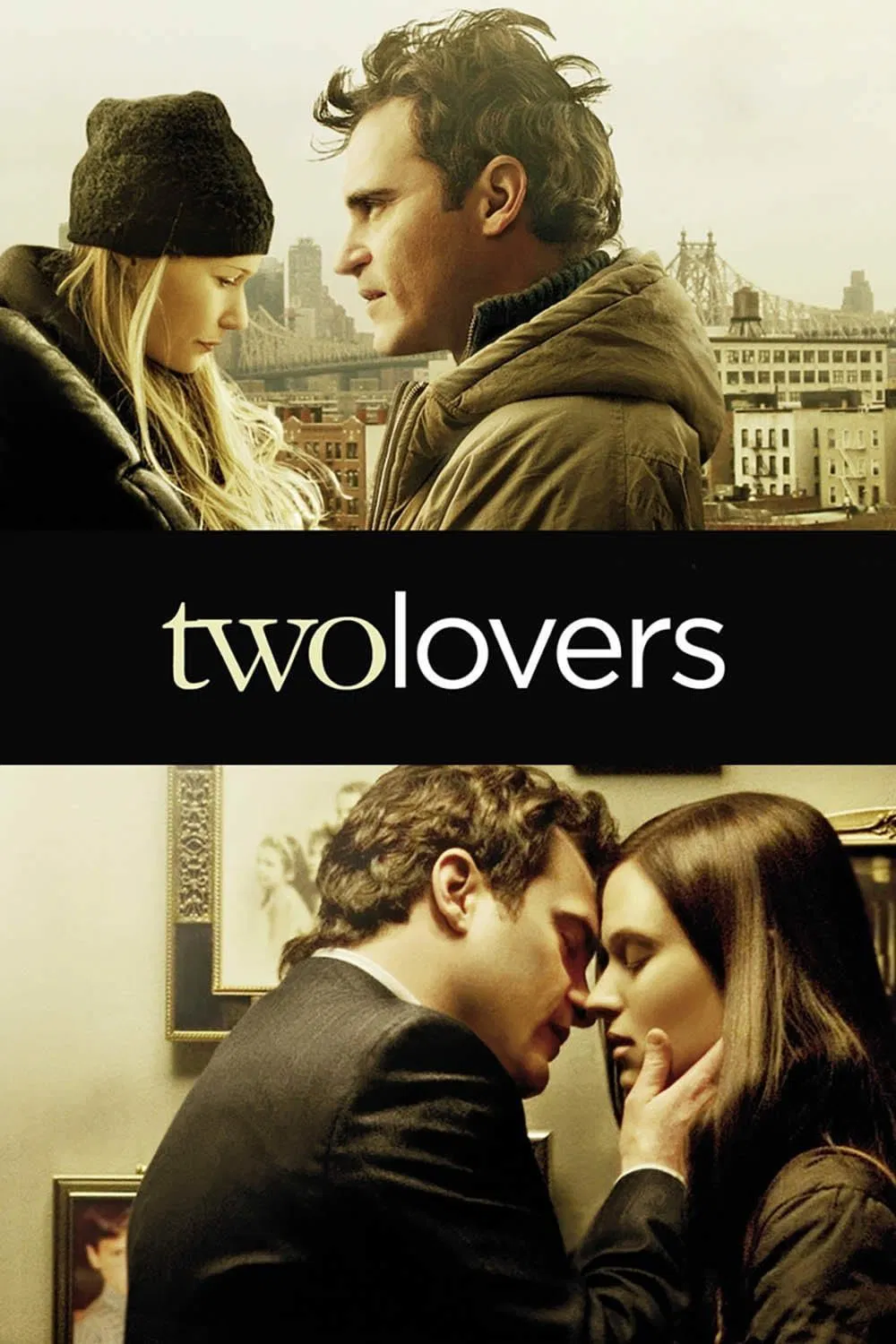 Poster chính thức của phim Phim Tâm Lý, Phim Tình Cảm "Tình Tay Ba" (Two Lovers - 2008), với sự tham gia của diễn viên Joaquin Phoenix và Gwyneth Paltrow.