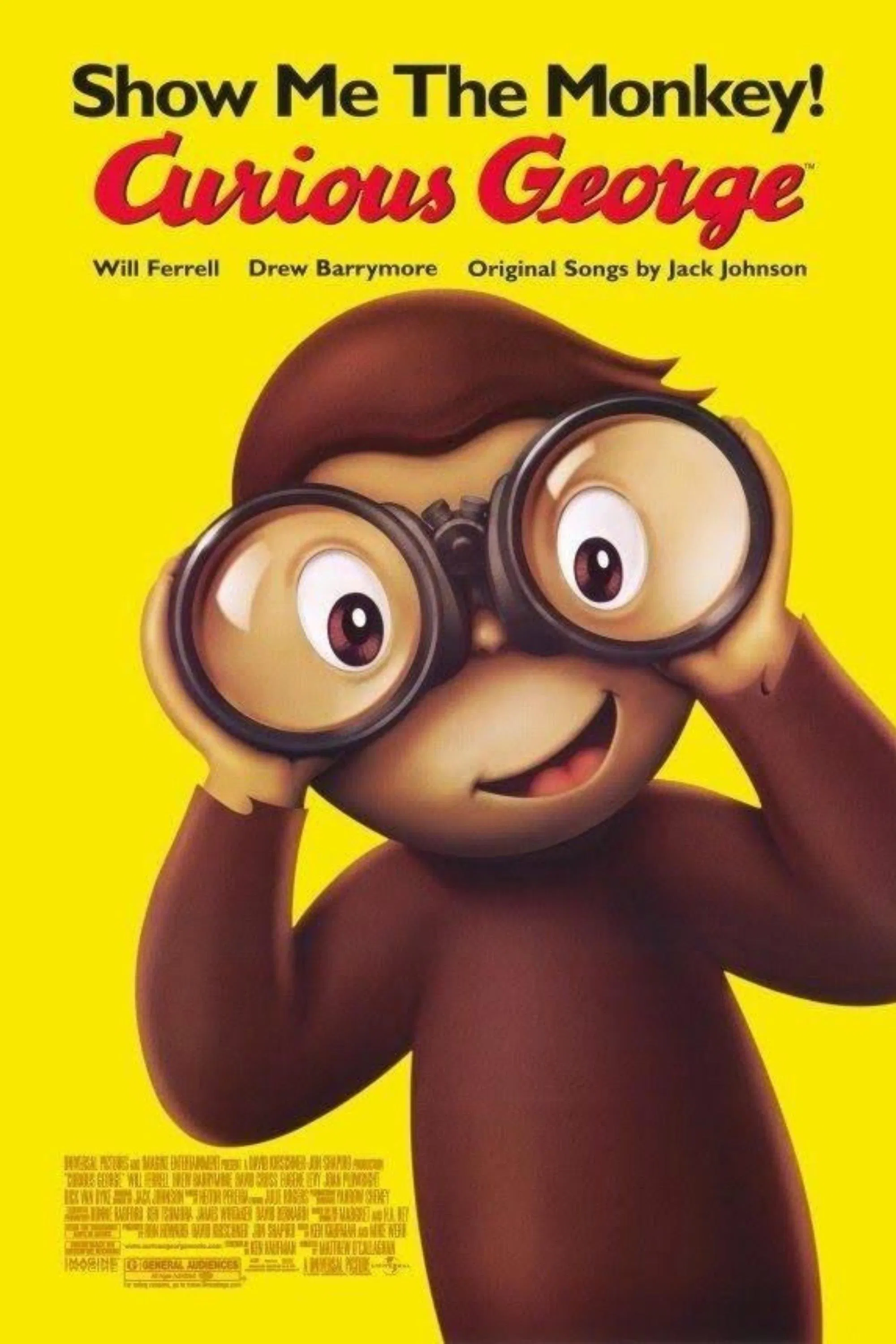 Poster chính thức của phim Phim Phiêu Lưu, Phim Hoạt Hình "Tinh Tinh Ra Thành Phố" (Curious George - 2006), với sự tham gia của diễn viên Will Ferrell và Drew Barrymore.