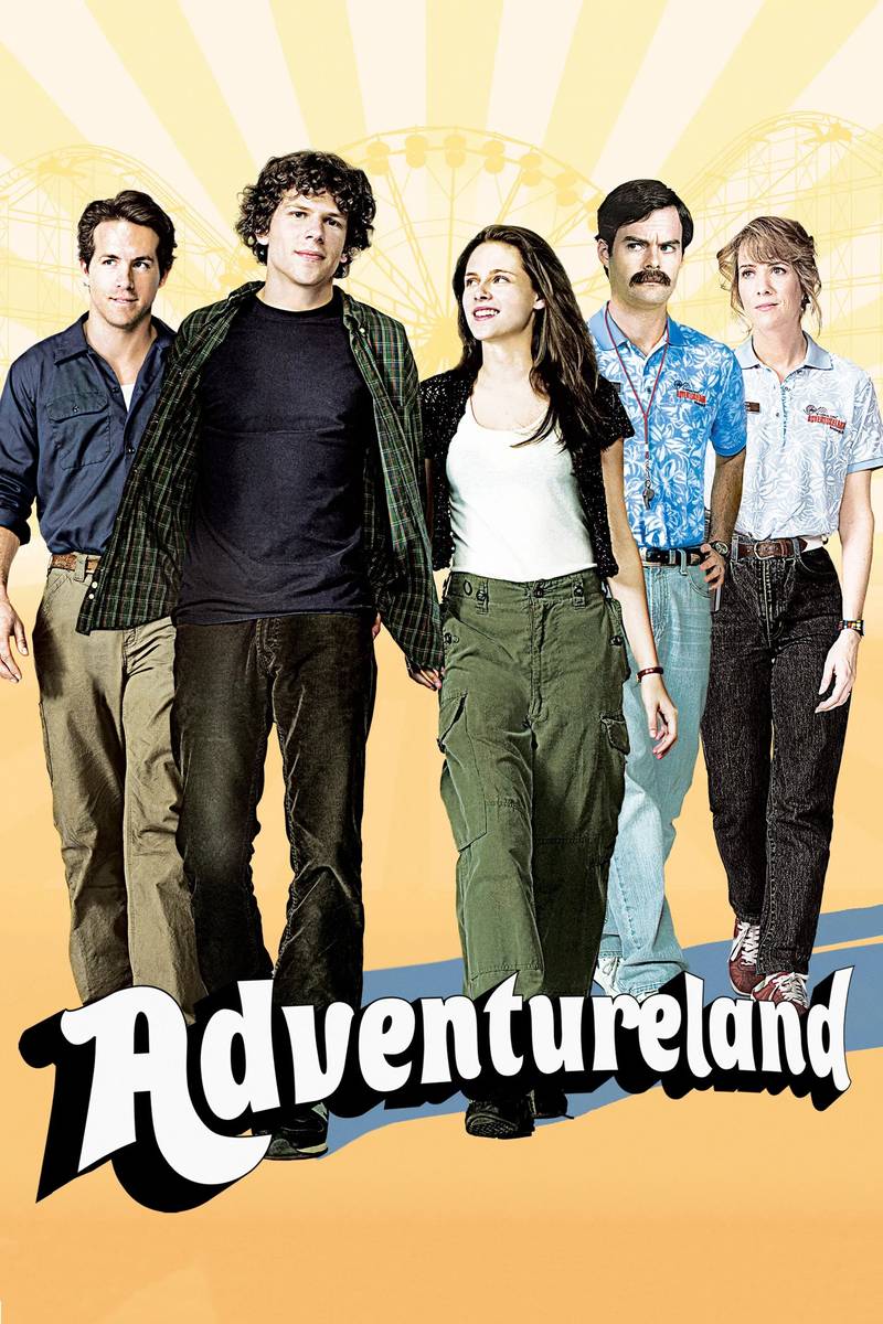 Poster chính thức của phim Phim Hài, Phim Tâm Lý "Tình Tuổi Teen" (Adventureland - 2009), với sự tham gia của diễn viên Jesse Eisenberg và Kristen Stewart.