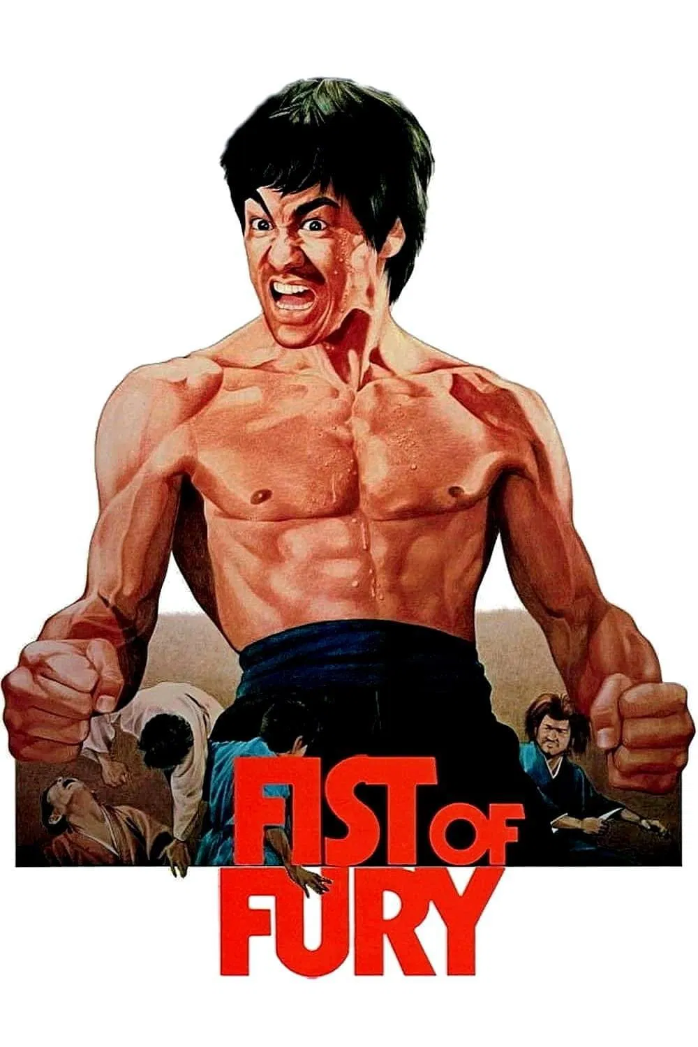 Poster chính thức của phim Phim Tâm Lý, Phim Hành Động "Tinh Võ Môn" (Fist of Fury - 1972), với sự tham gia của diễn viên Lý Tiểu Long và Nora Miao.