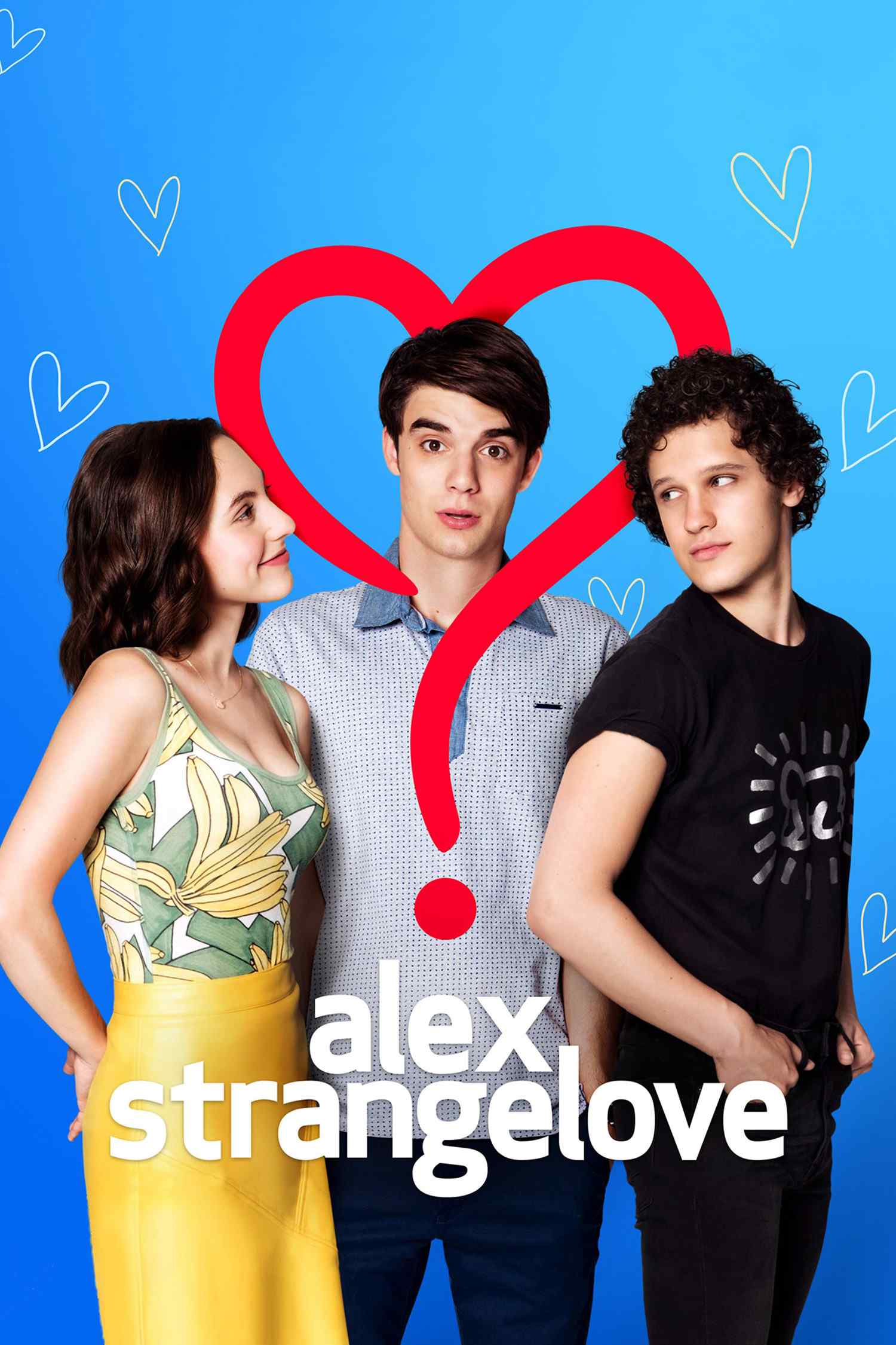 Poster chính thức của phim Phim Hài, Phim Tâm Lý "Tình Yêu Kỳ lạ Của Alex" (Alex Strangelove - 2018), với sự tham gia của diễn viên Daniel Doheny và Madeline Weinstein.