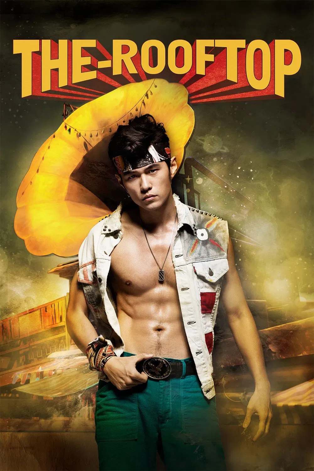 Poster chính thức của phim Phim Hành Động, Phim Hài "Tình Yêu Trên Mái Nhà" (The Rooftop - 2013), với sự tham gia của diễn viên Châu Kiệt Luân và Alan Kuo.