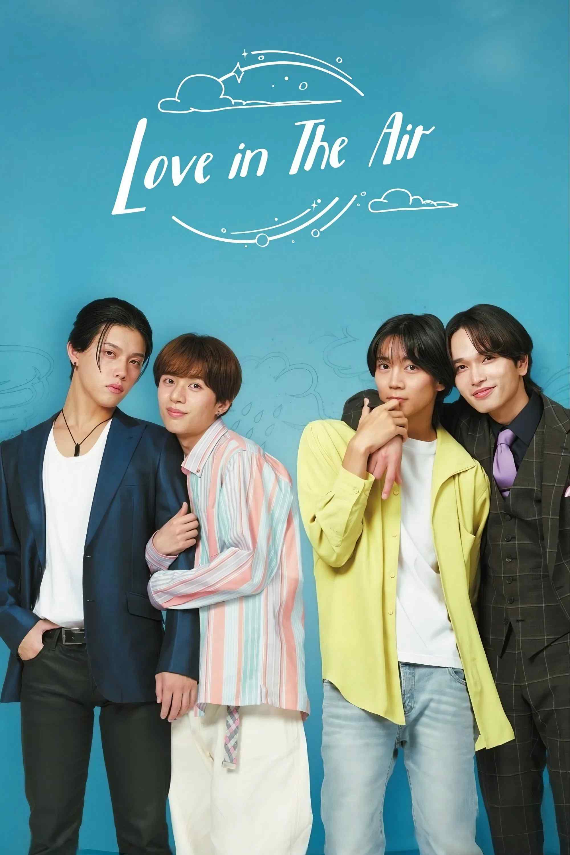 Poster chính thức của phim Phim Tâm Lý "Tình Yêu Trong Không Khí" (Love in the Air -Premonition of Love- - 2024), với sự tham gia của diễn viên Shoma Nagumo và Takuto Hamaya.