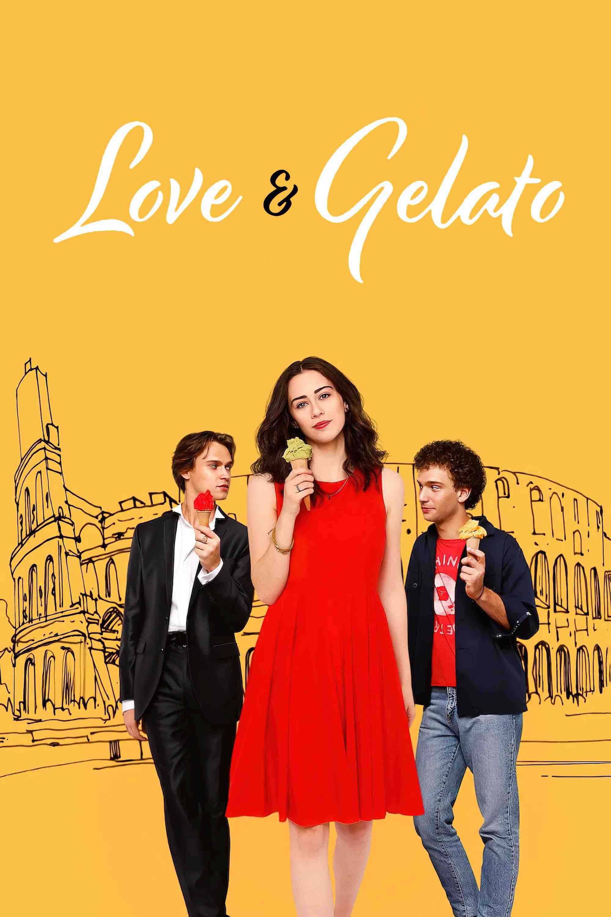 Poster chính thức của phim Phim Tình Cảm, Phim Hài "Tình Yêu Vị Kem Ý" (Love & Gelato - 2022), với sự tham gia của diễn viên Susanna Skaggs và Tobia De Angelis.