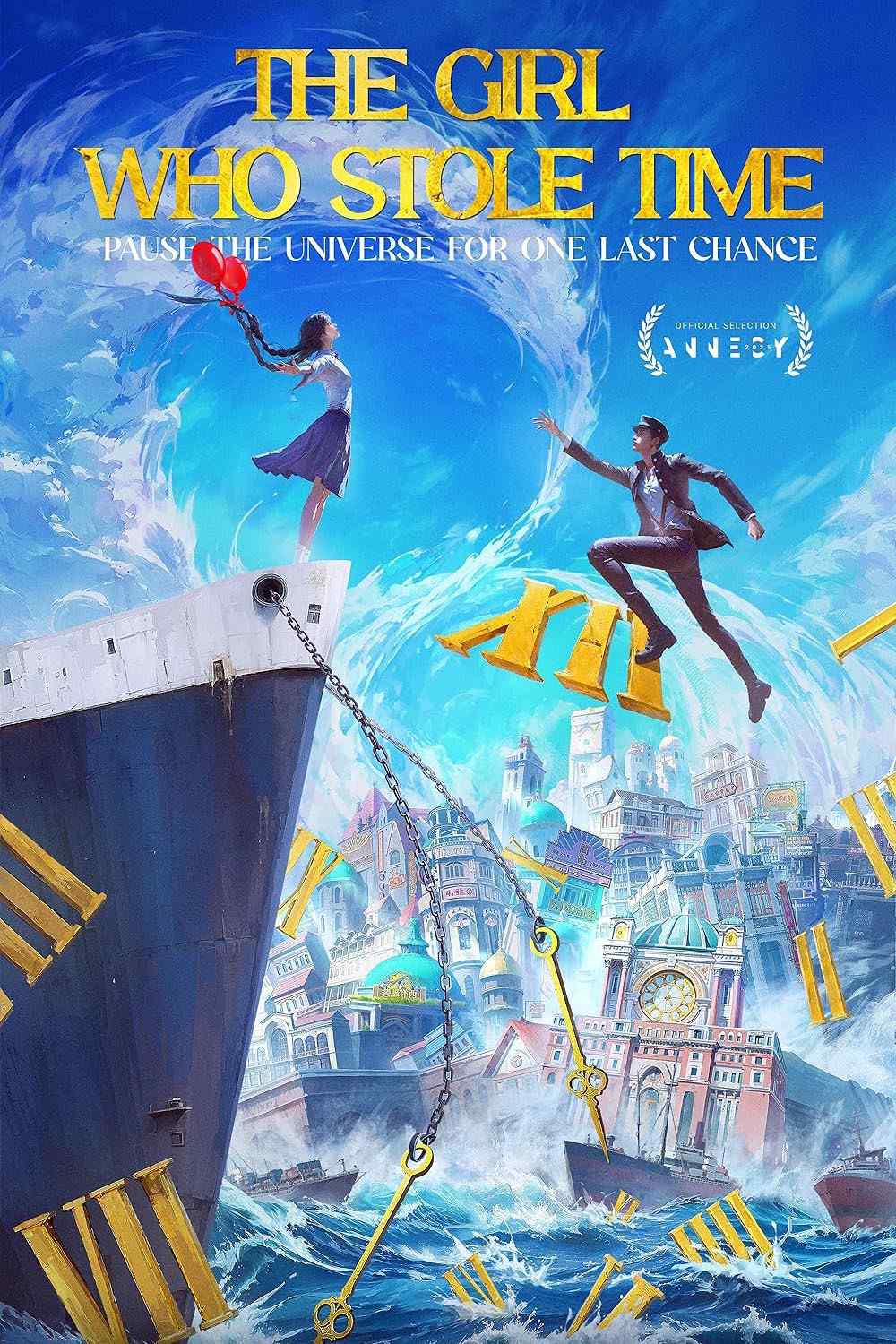 Poster chính thức của phim Phim Tình Cảm, Phim Hoạt Hình "Tình Yêu Vượt Thời Gian" (The Girl Who Stole Time - 2025), với sự tham gia của diễn viên Vương Tuấn Khải và Liu Xiaoyu.