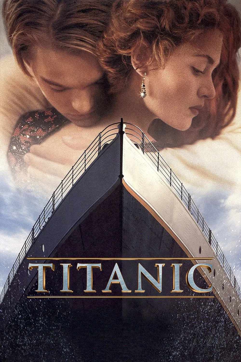 Poster chính thức của phim Phim Tâm Lý, Phim Tình Cảm "Titanic" (Titanic - 1997), với sự tham gia của diễn viên Leonardo DiCaprio và Kate Winslet.