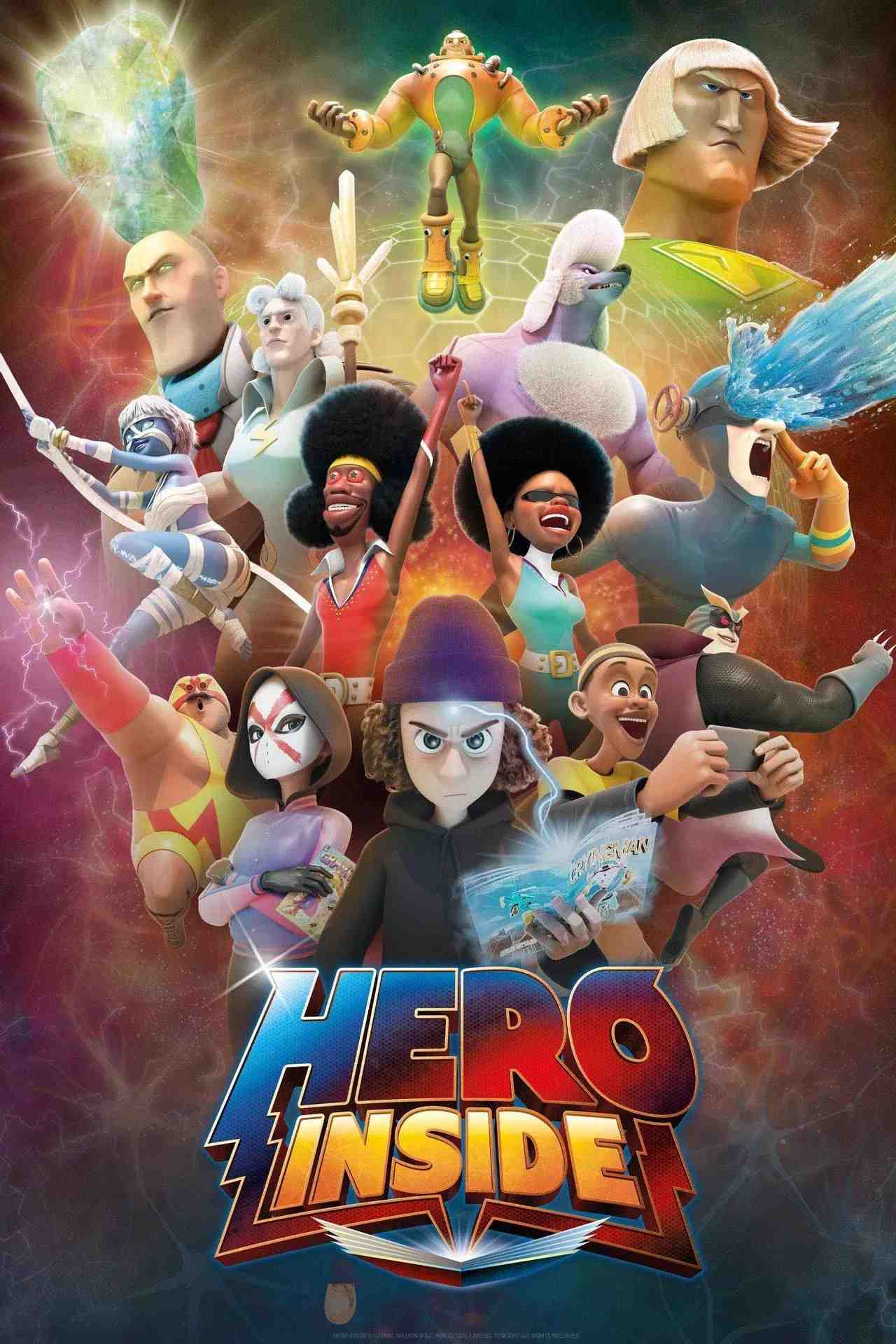 Poster chính thức của phim Phim Hoạt Hình, Phim Hành Động & Phiêu Lưu "Tố Chất Anh Hùng (Phần 1)" (Hero Inside - 2023), với sự tham gia của diễn viên Marc Thompson và James Brown Jr.