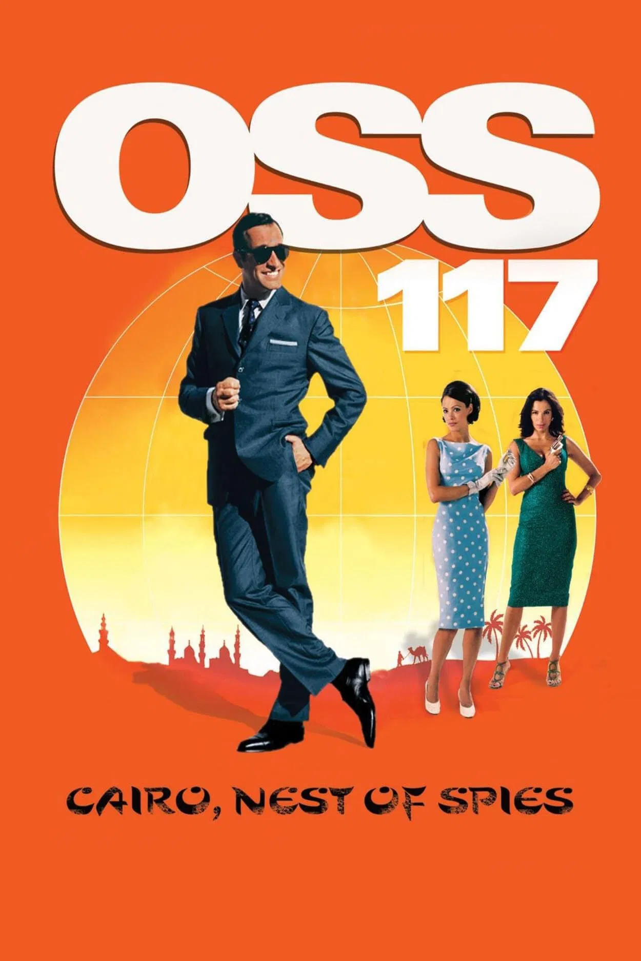 Poster chính thức của phim Phim Hình Sự, Phim Hành Động "Tổ Điệp Viên" (OSS 117: Cairo, Nest of Spies - 2006), với sự tham gia của diễn viên Jean Dujardin và Bérénice Bejo.