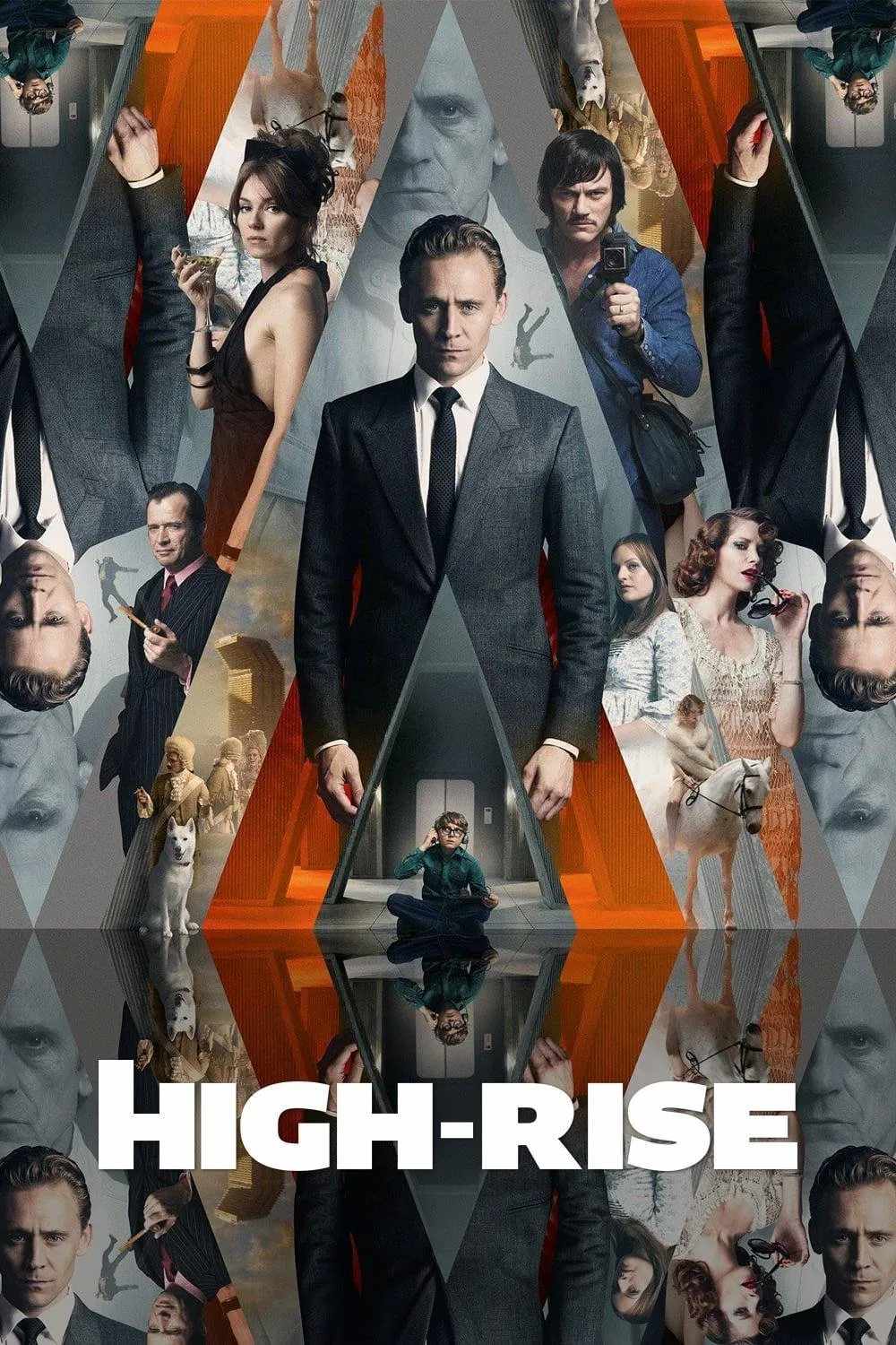 Poster chính thức của phim Phim Tâm Lý "Tòa Tháp Sống" (High-Rise - 2015), với sự tham gia của diễn viên Tom Hiddleston và Elisabeth Moss.