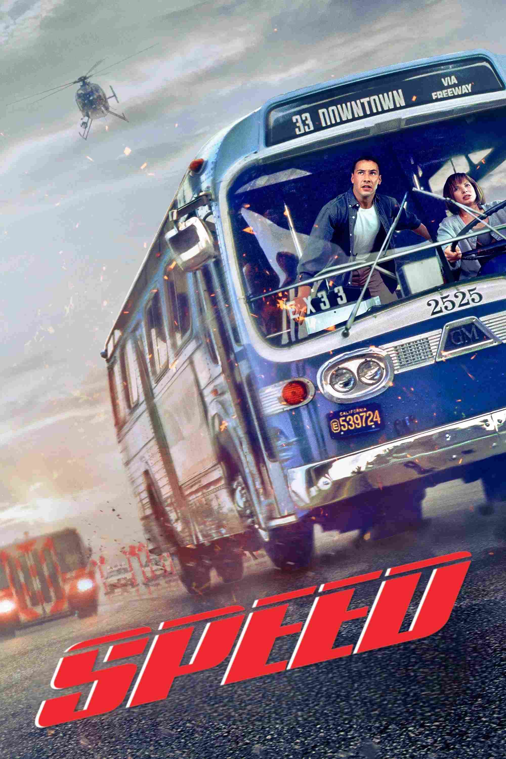 Poster chính thức của phim Phim Hành Động, Phim Giật Gân "Tốc Độ" (Speed - 1994), với sự tham gia của diễn viên Keanu Reeves và Dennis Hopper.