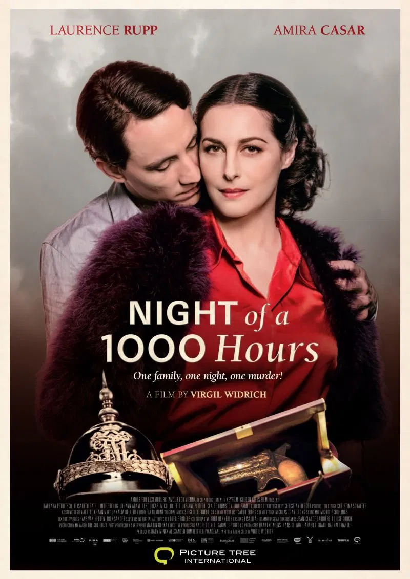 Poster chính thức của phim Phim Bí Ẩn, Phim Hài "Tội Ác Bí Ẩn" (Night of a 1000 Hours - 2016), với sự tham gia của diễn viên Laurence Rupp và Amira Casar.