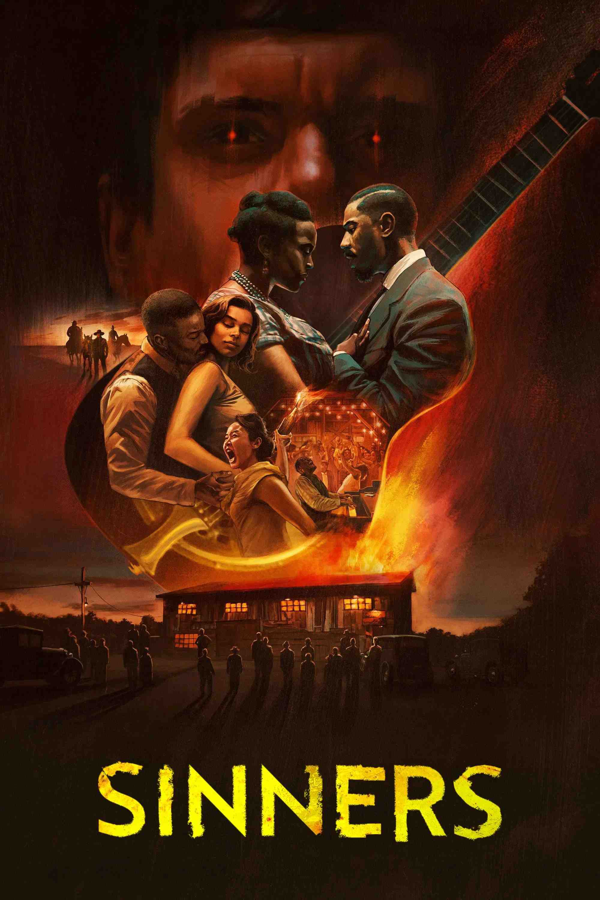 Poster chính thức của phim Phim Kinh Dị, Phim Hành Động "Tội Đồ" (Sinners - 2025), với sự tham gia của diễn viên Michael B. Jordan và Hailee Steinfeld.