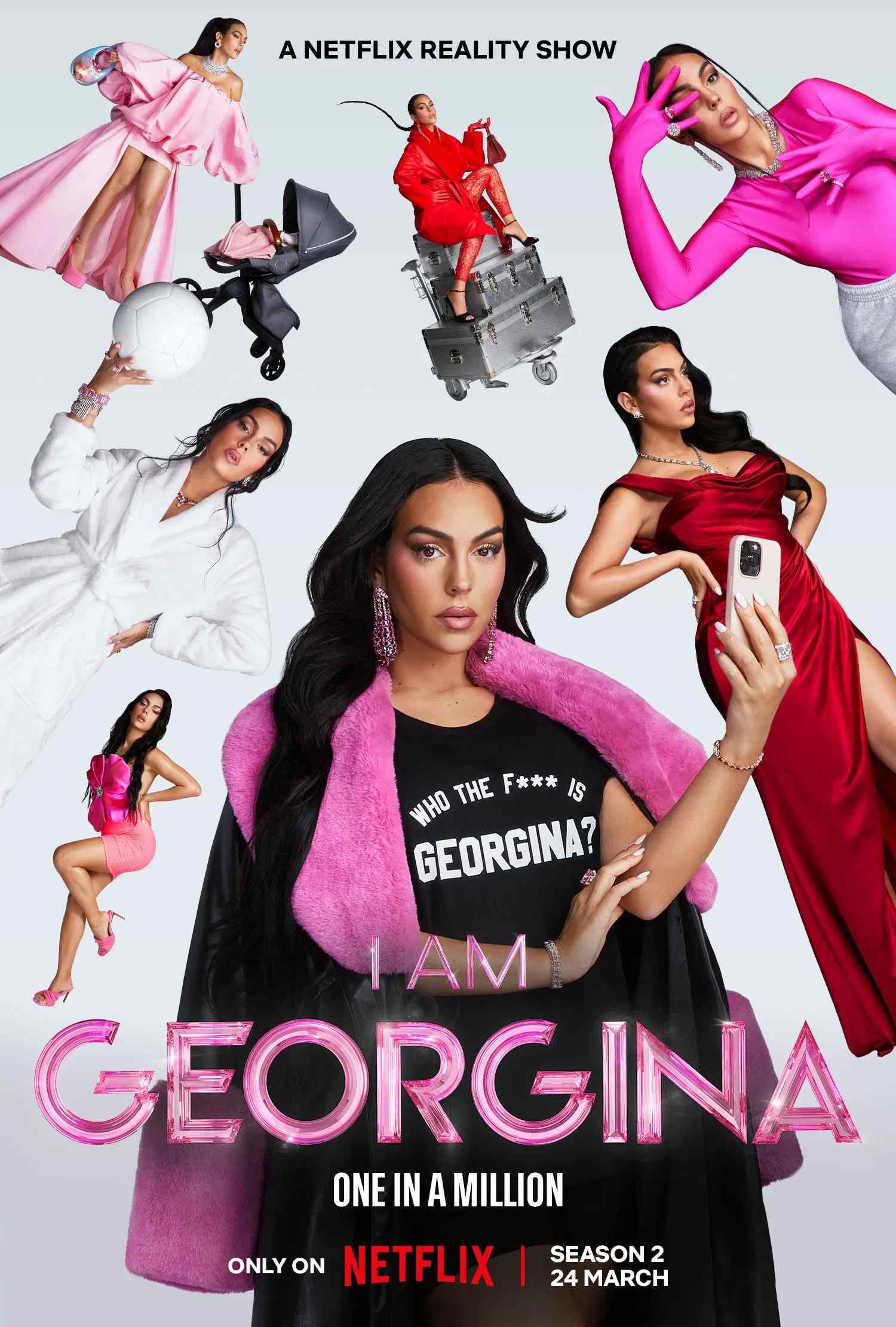 Poster chính thức của phim Truyền Hình Thực Tế "Tôi Là Georgina" (I Am Georgina - 2022), với sự tham gia của diễn viên Georgina Rodríguez và Michael Sifain.