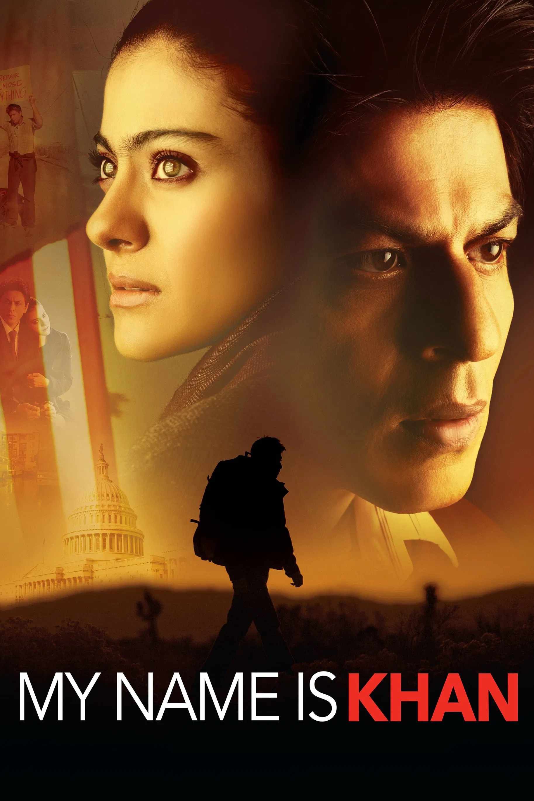 Poster chính thức của phim Phim Tâm Lý, Phim Tình Cảm "Tôi Là Khan" (My Name Is Khan - 2010), với sự tham gia của diễn viên Shah Rukh Khan và Kajol.