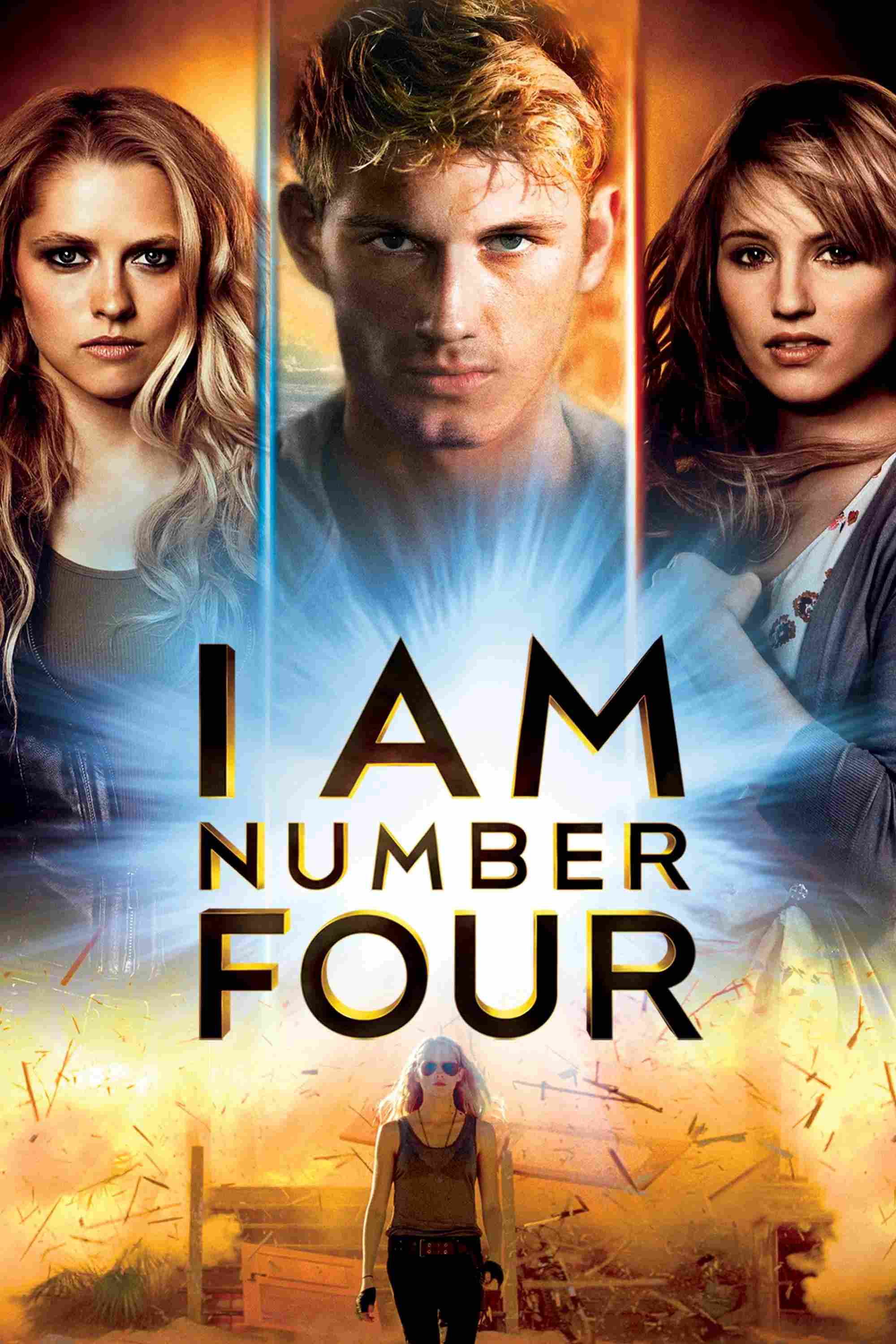Poster chính thức của phim Phim Hành Động, Phim Giật Gân "Tôi Là Số 4" (I Am Number Four - 2011), với sự tham gia của diễn viên Alex Pettyfer và Dianna Agron.
