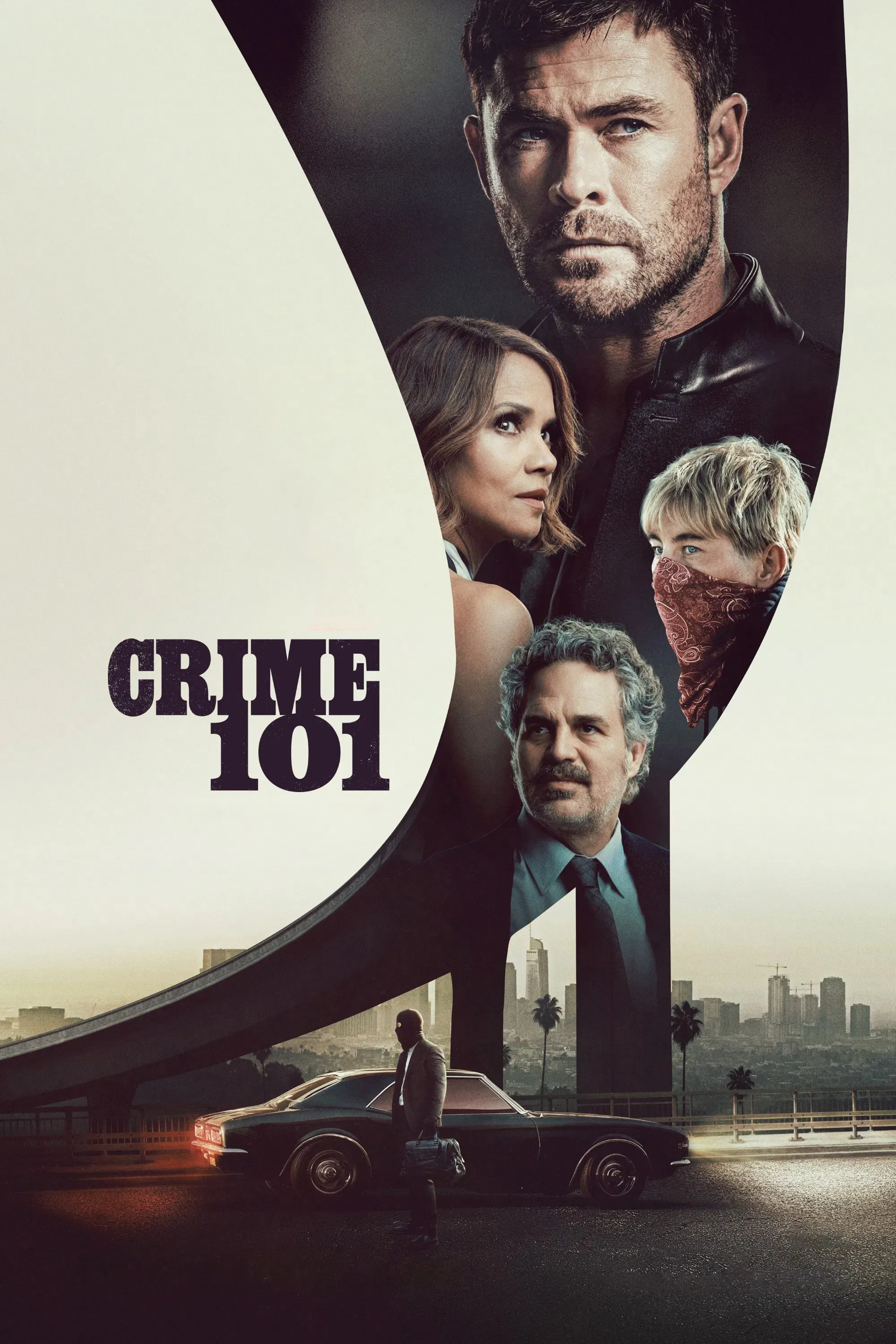 Poster chính thức của phim Phim Hình Sự, Phim Giật Gân "Tội Phạm 101" (Crime 101 - 2026), với sự tham gia của diễn viên Chris Hemsworth và Halle Berry.