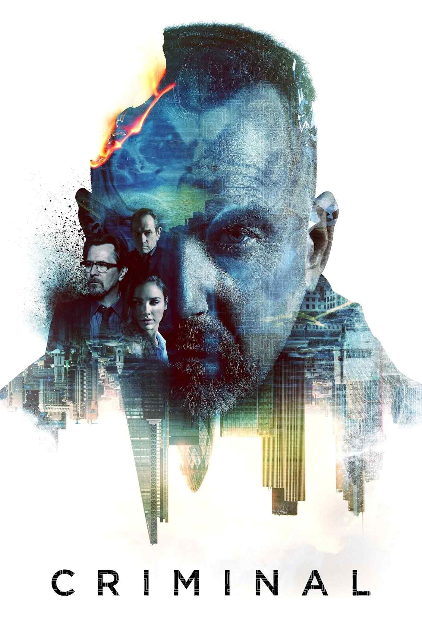 Poster chính thức của phim Phim Hành Động, Phim Hình Sự "Tội Phạm" (Criminal - 2016), với sự tham gia của diễn viên Ryan Reynolds và Kevin Costner.