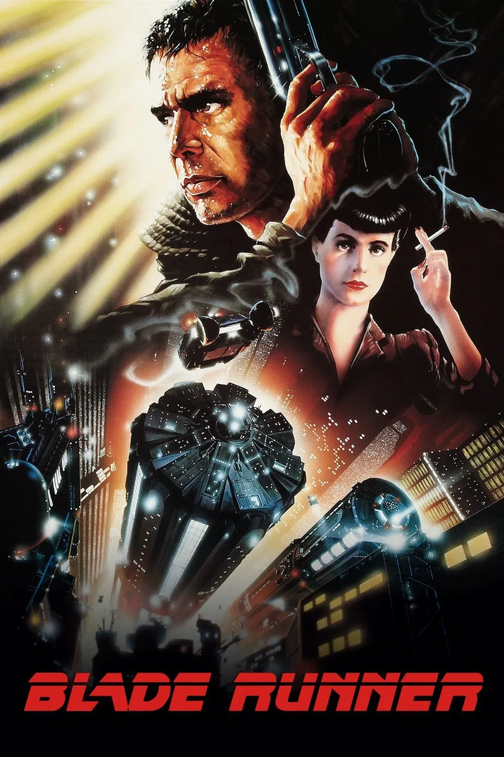 Poster chính thức của phim Phim Viễn Tưởng, Phim Tâm Lý "Tội Phạm Người Máy" (Blade Runner - 1982), với sự tham gia của diễn viên Harrison Ford và Rutger Hauer.