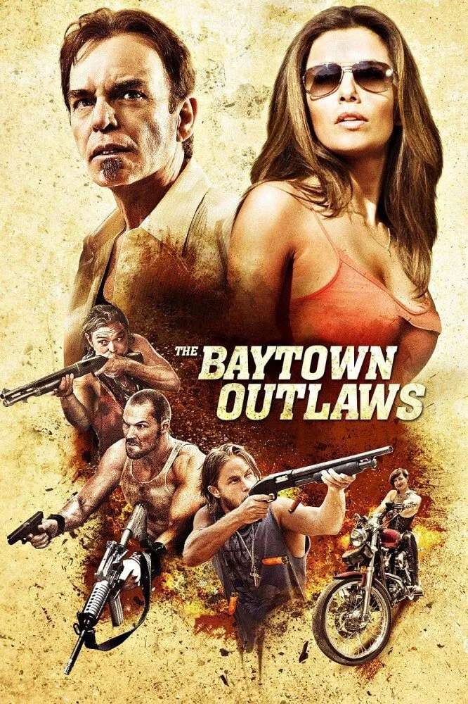 Poster chính thức của phim Phim Hành Động, Phim Hài "Tội Phạm Vùng Vịnh" (The Baytown Outlaws - 2012), với sự tham gia của diễn viên Clayne Crawford và Travis Fimmel.