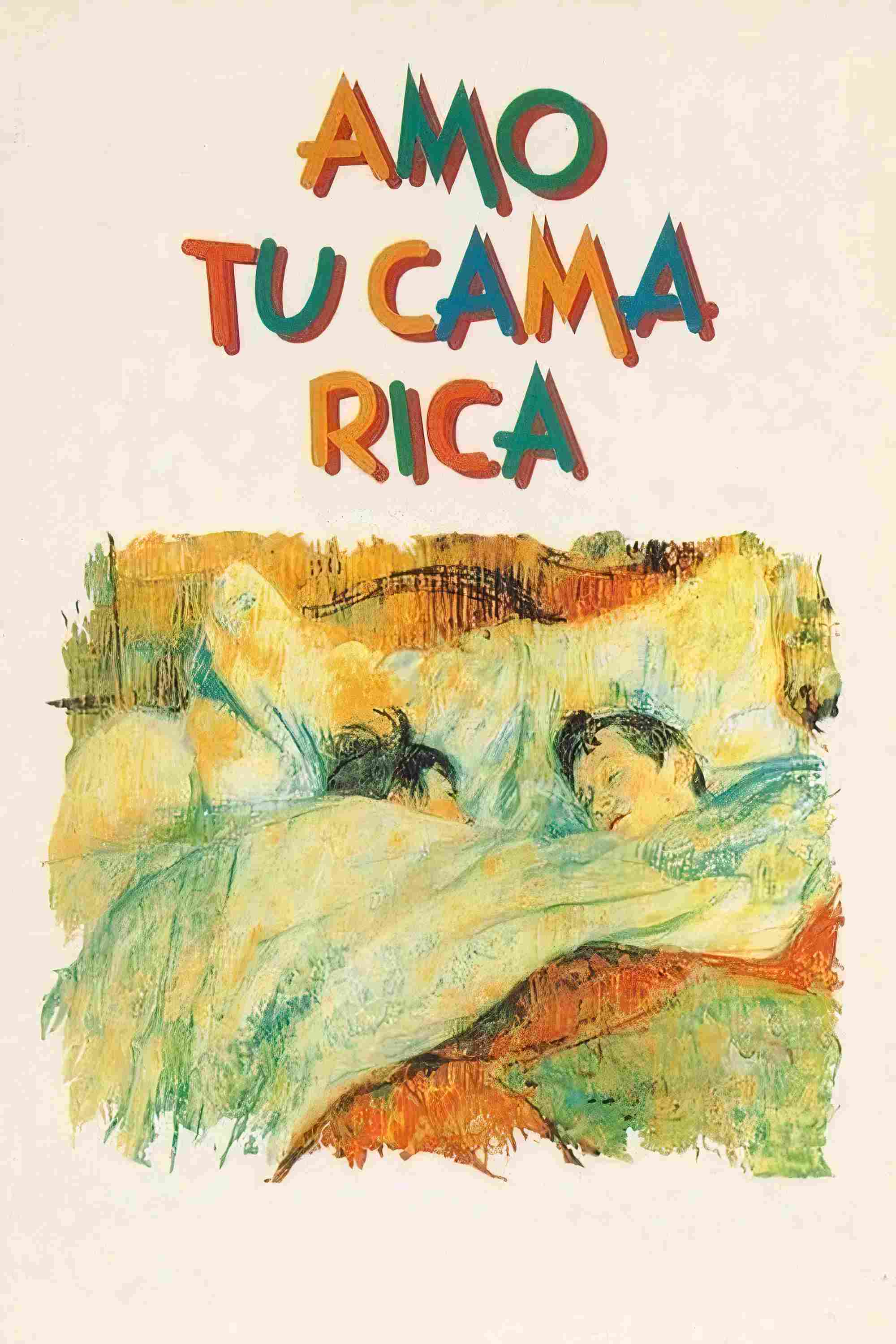Poster chính thức của phim Phim Hài, Phim Tình Cảm "Tôi yêu chiếc giường sang trọng của bạn" (Amo tu cama rica - 1992), với sự tham gia của diễn viên Ariadna Gil và Javier Bardem.
