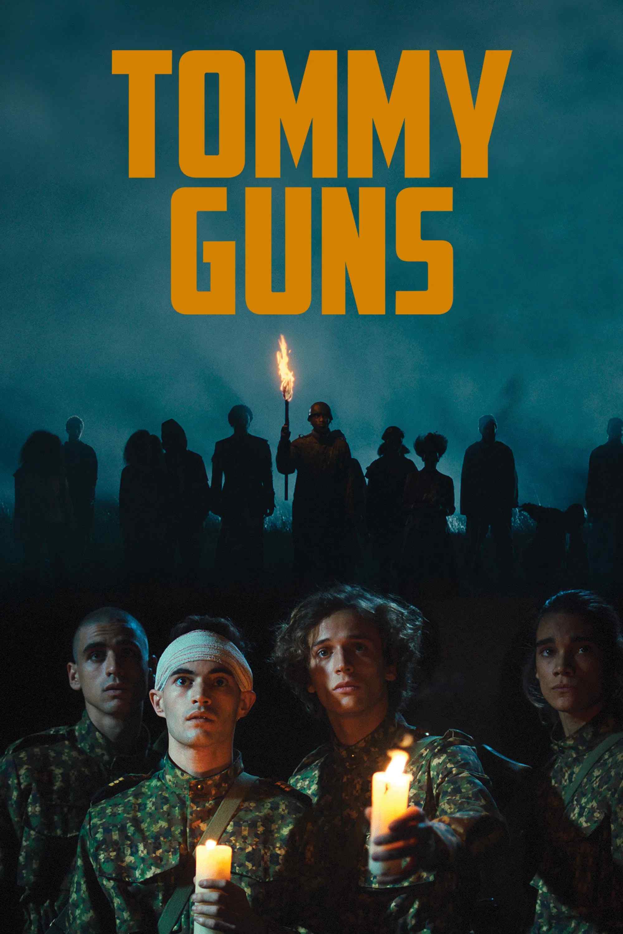 Poster chính thức của phim Phim Lịch Sử, Phim Chiến Tranh "Tommy Guns" (Tommy Guns - 2023), với sự tham gia của diễn viên João Arrais và Anabela Moreira.