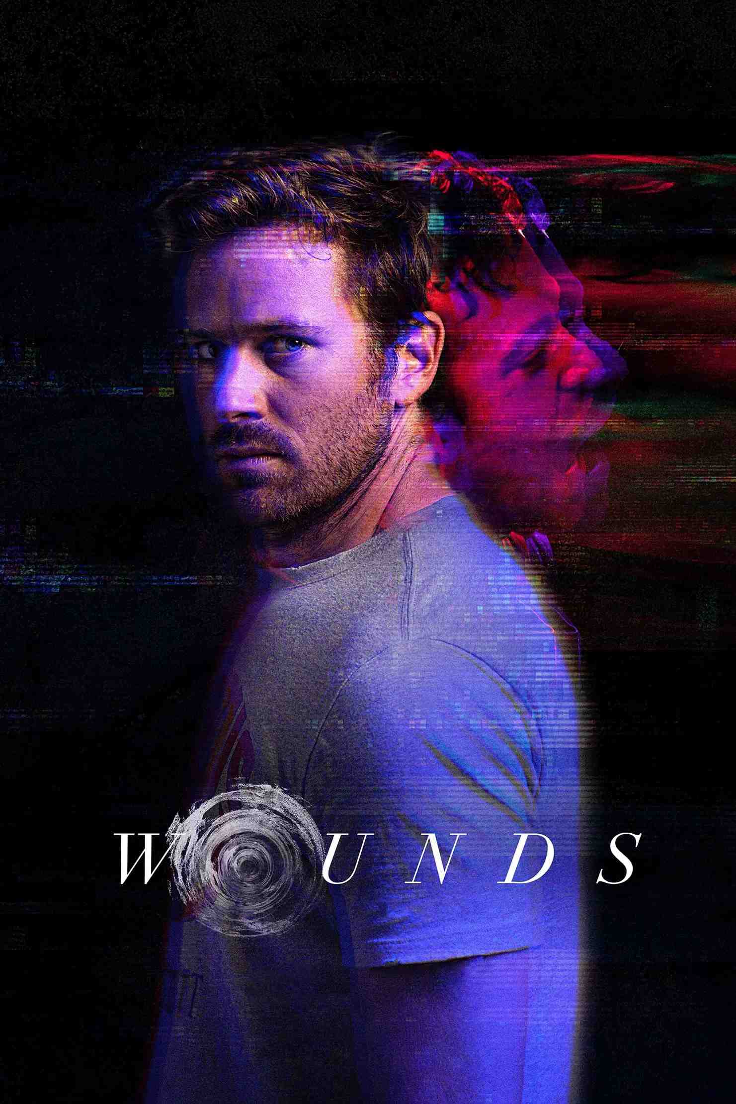 Poster chính thức của phim Phim Kinh Dị, Phim Bí Ẩn "Tổn Thương" (Wounds - 2019), với sự tham gia của diễn viên Armie Hammer và Dakota Johnson.