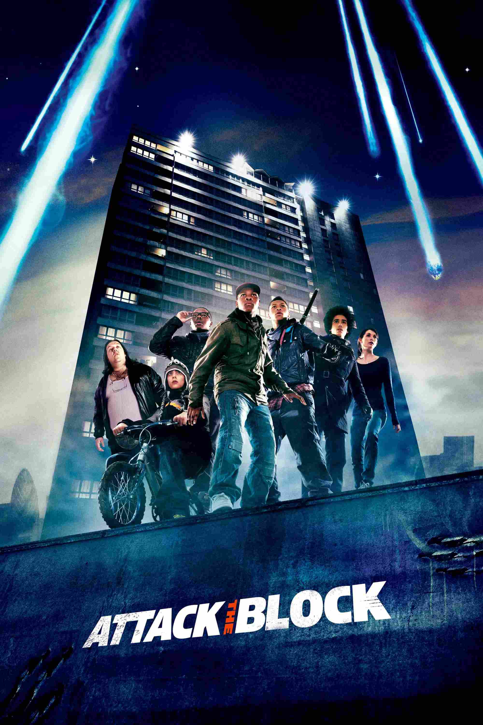 Poster chính thức của phim Phim Hành Động, Phim Hài "Tổng Tấn Công" (Attack the Block - 2011), với sự tham gia của diễn viên John Boyega và Jodie Whittaker.