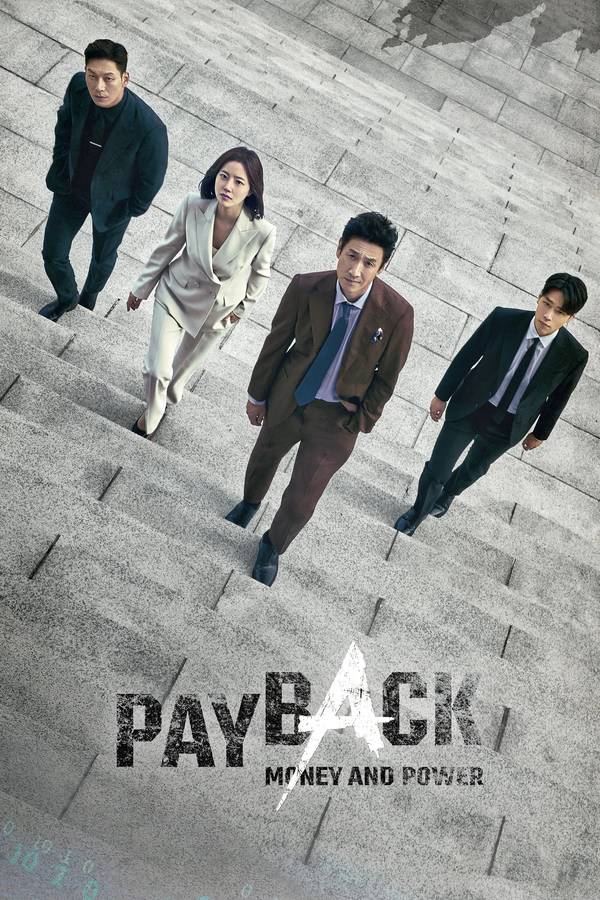 Poster chính thức của phim Phim Tâm Lý, Phim Bí Ẩn "Trả Đũa: Tiền Bạc Và Quyền Lực" (Payback: Money and Power - 2023), với sự tham gia của diễn viên Lee Sun-kyun và Moon Chae-won.