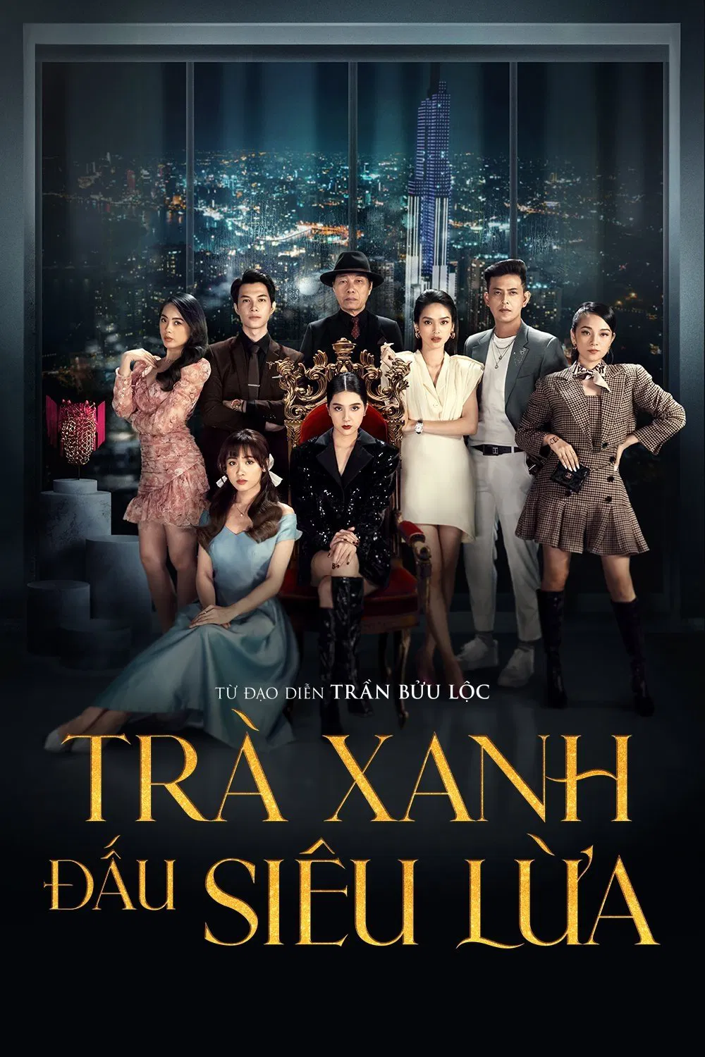 Poster chính thức của phim Phim Tâm Lý "Trà Xanh Đấu Siêu Lừa" (Greentea Bitch Feat Super Trick - 2022), với sự tham gia của diễn viên Anh Tú Atus và Quỳnh Lương.