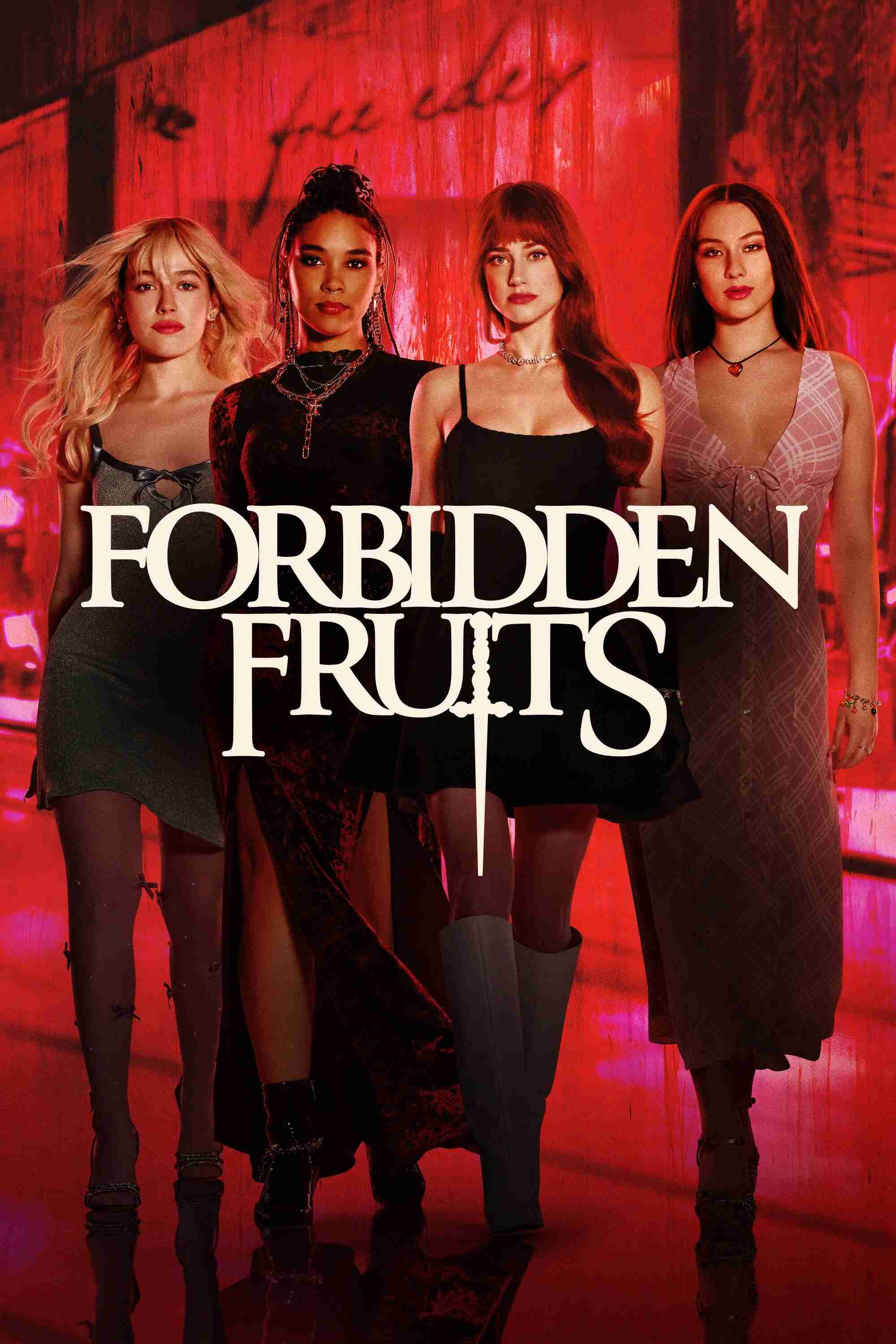 Poster chính thức của phim Phim Kinh Dị, Phim Hài "Trái Cấm" (Forbidden Fruits - 2026), với sự tham gia của diễn viên Lili Reinhart và Lola Tung.