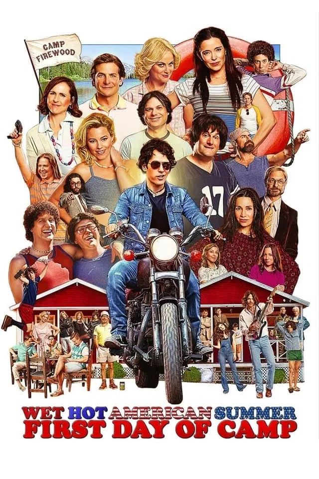 Poster chính thức của phim Phim Hài "Trại hè kiểu Mỹ: Ngày đầu nhập trại" (Wet Hot American Summer: First Day of Camp - 2015), với sự tham gia của diễn viên Janeane Garofalo và Molly Shannon.