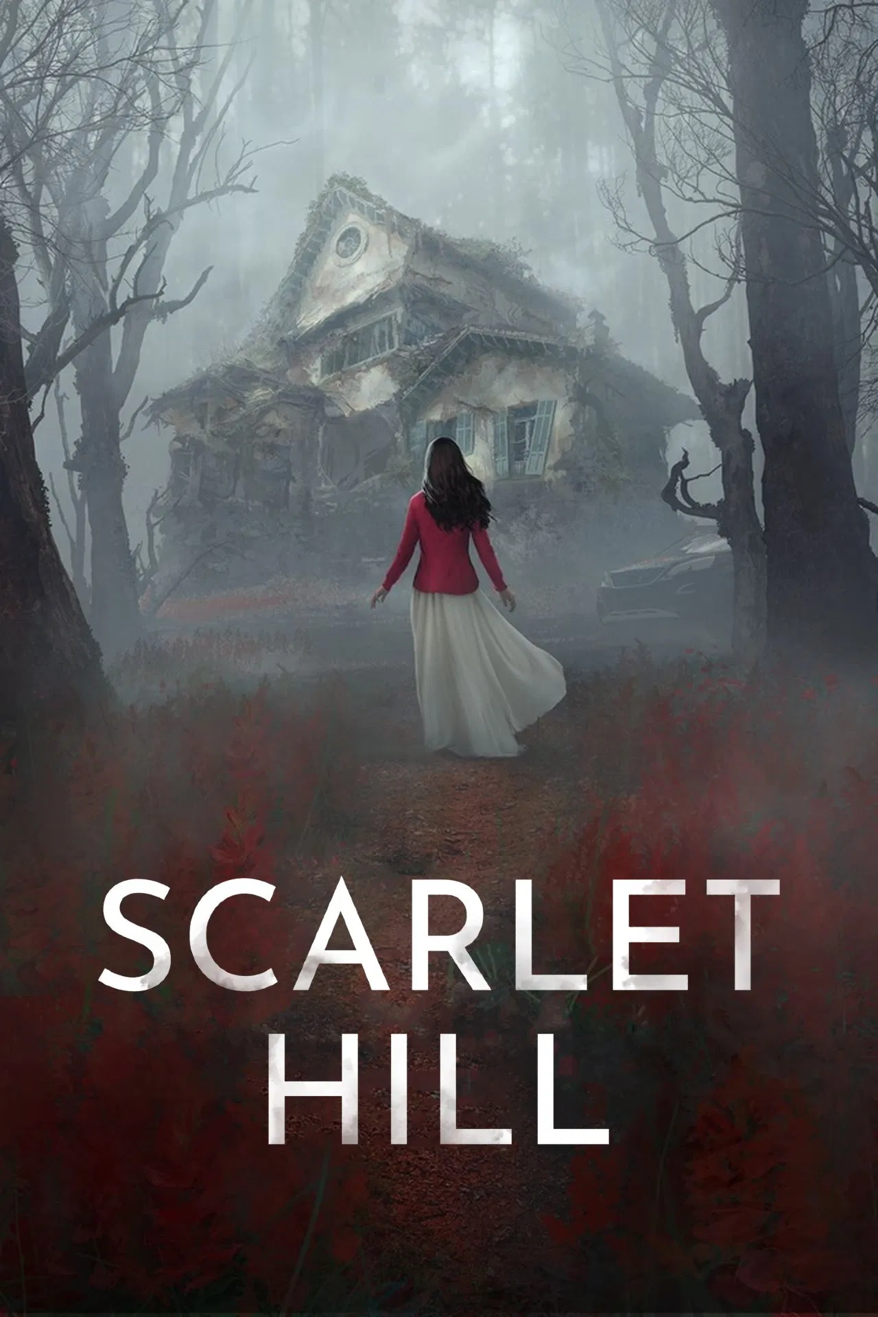 Poster chính thức của phim Phim Bí Ẩn, Phim Hình Sự "Trại Hoa Đỏ" (Scarlet Hill - 2022), với sự tham gia của diễn viên Cao Thái Hà và Lê Xuân Tiền.